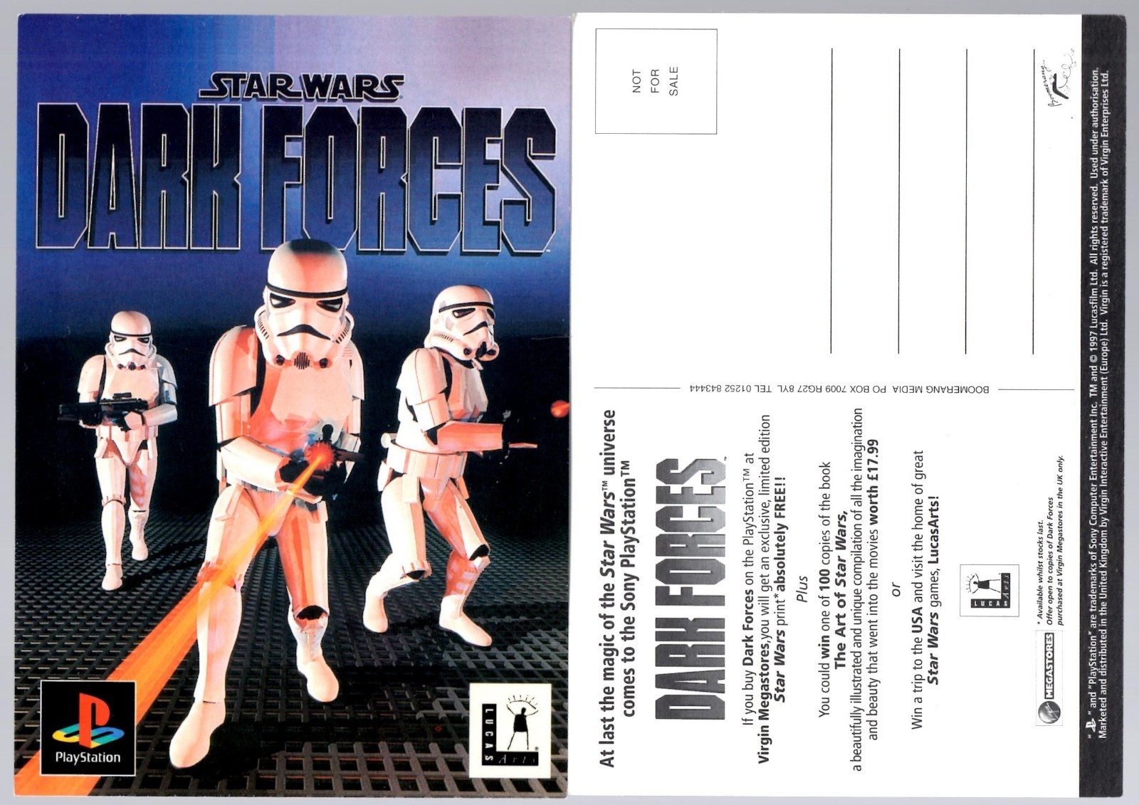 Star Wars Games: 1997 LucasArts UK Dark Forces Post Card