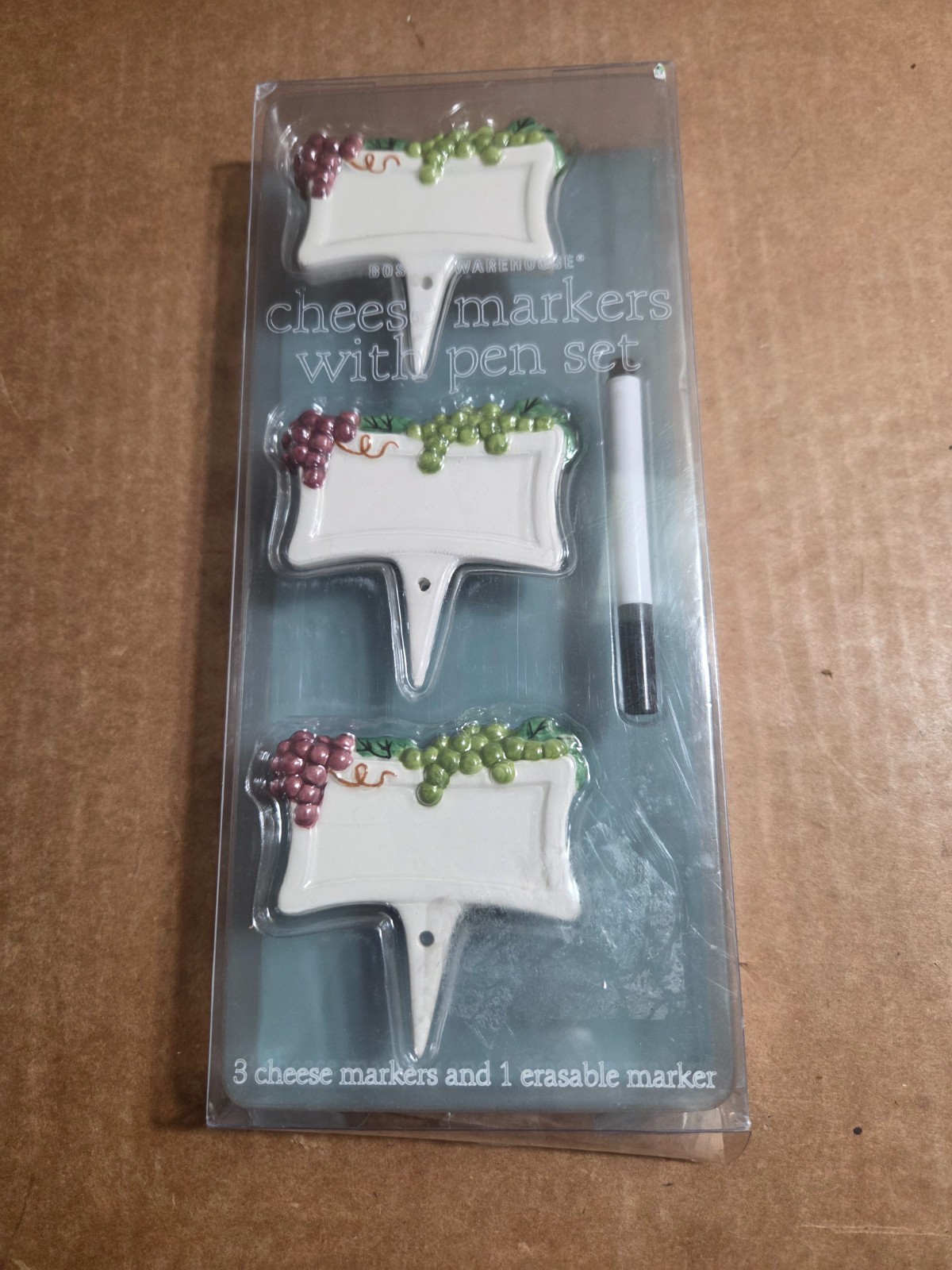 Cheese Markers with Erasable Pen Grape Motif from Boston Warehouse.