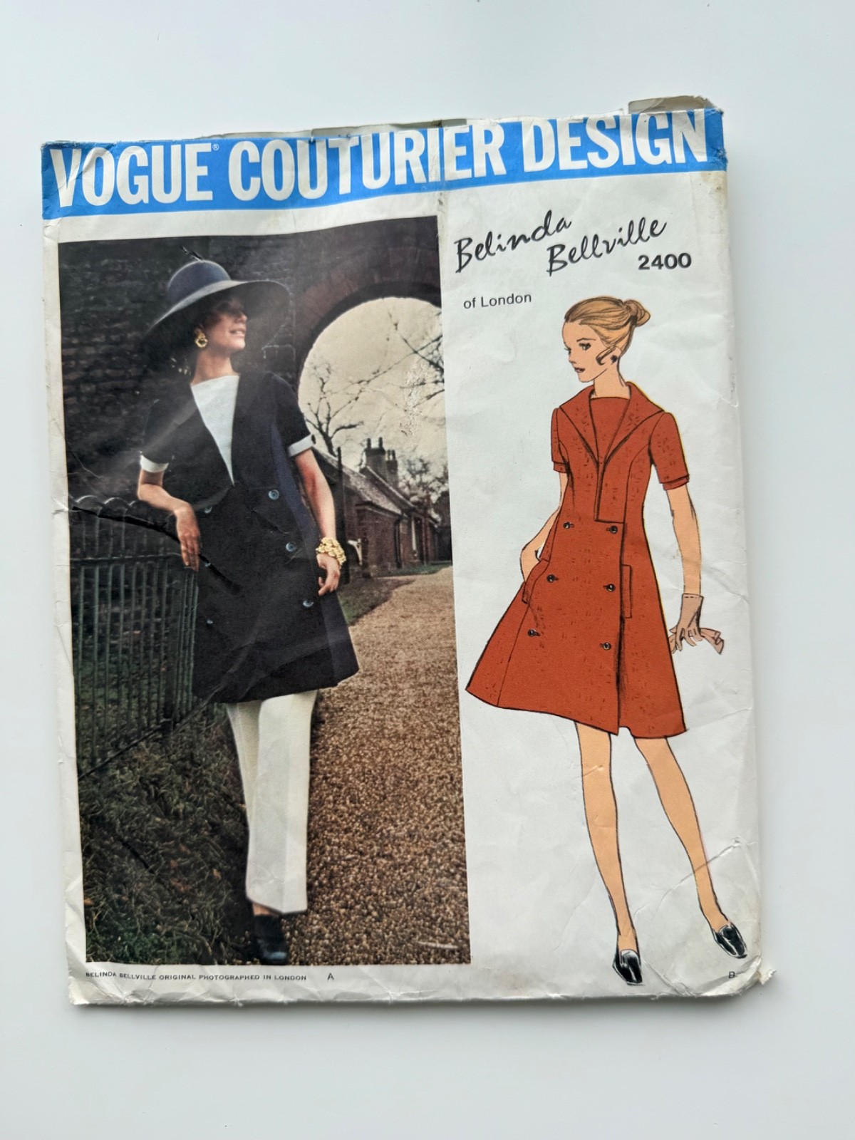 Vintage 1970s Vogue Couturier 2400 Belinda Bellville, Dress & Pants, Sz 12 B 34