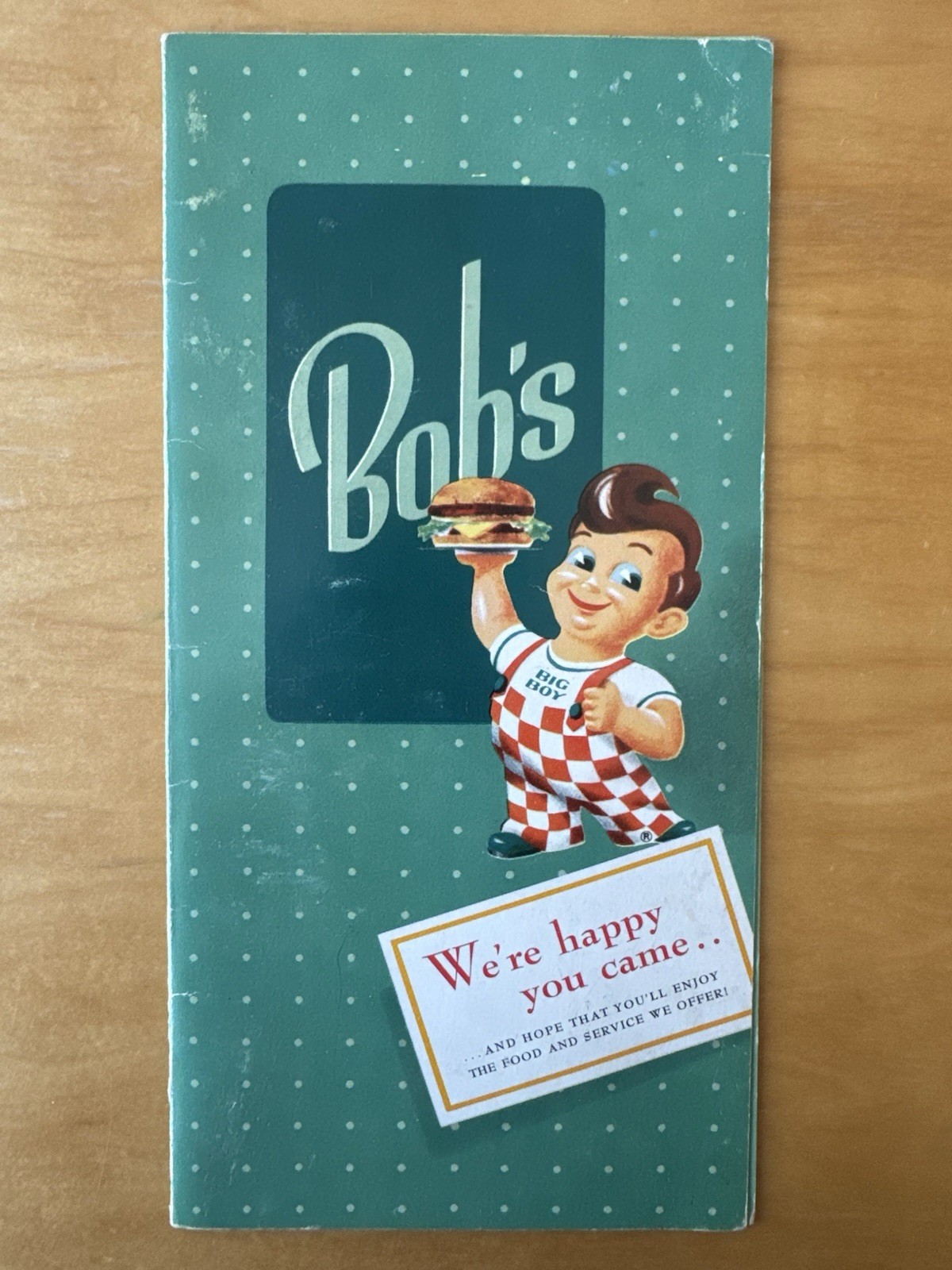 Vintage 1956 original Bob’s Big Boy Restaurant Menu