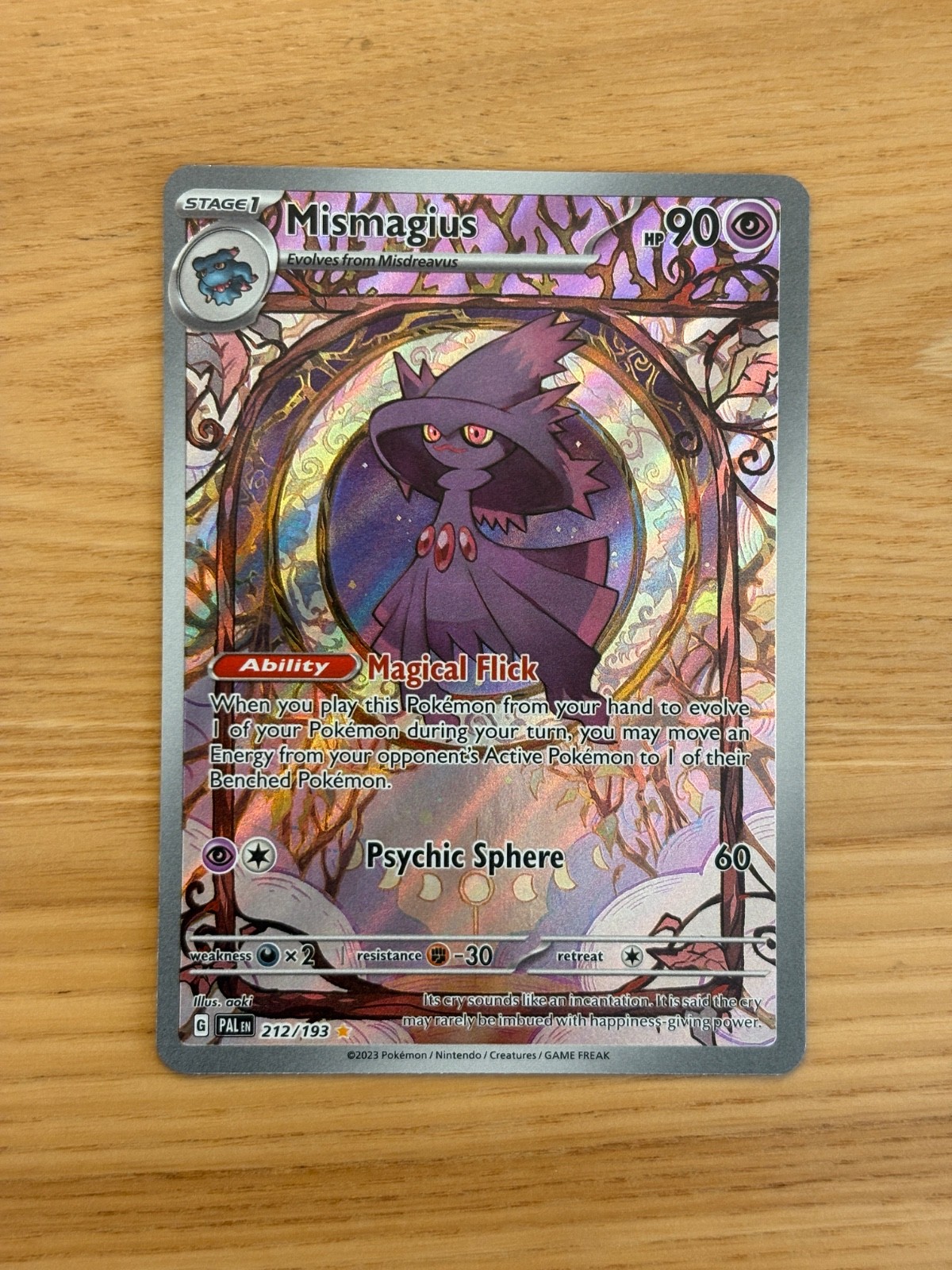 Mismagius Illustration Rare Paldea Evolved 212/193 Near Mint Pokemon Card