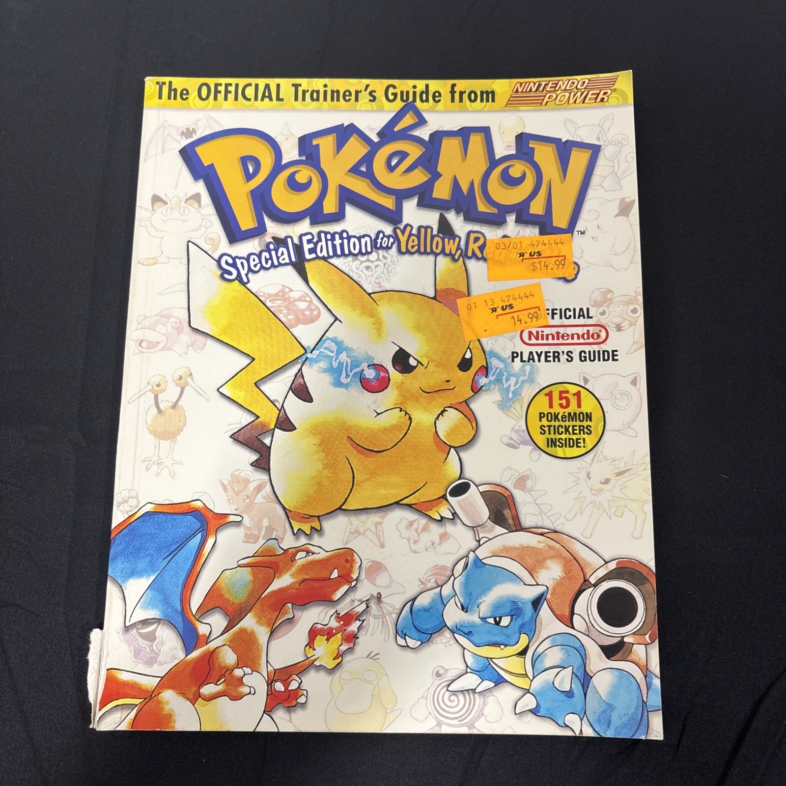 1999 Pokemon Special Edition Yellow Red and Blue Trainers Guide W/Full Stickers