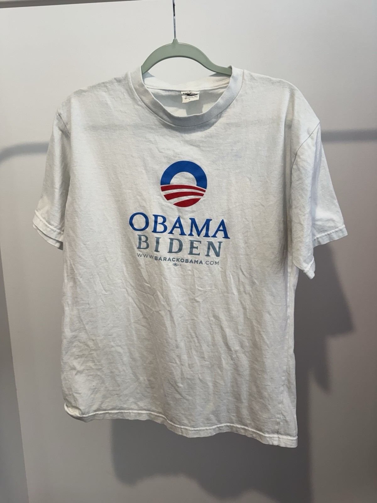 Vintage 2008 Obama Biden Campaign T-Shirt Mens Large White Union Made in USA