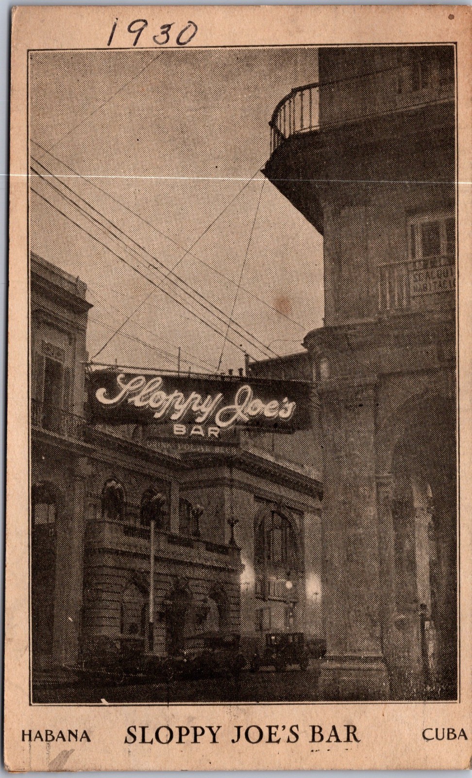 PC7309 Cuba Havana Habana Sloppy Joe's Bar Saloon Scene Postcard