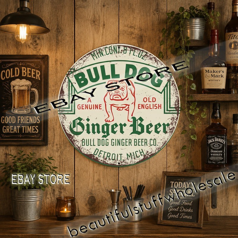 Bulldog Ginger Beer Detroit Michigan bulldog ginger beer Tin Sign 12in