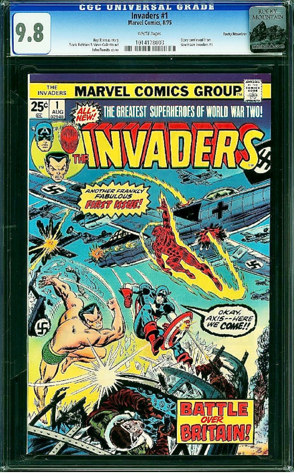 Invaders #1 CGC 9.8 Rocky Mountain Pedigree Highest Graded John Romita Cover