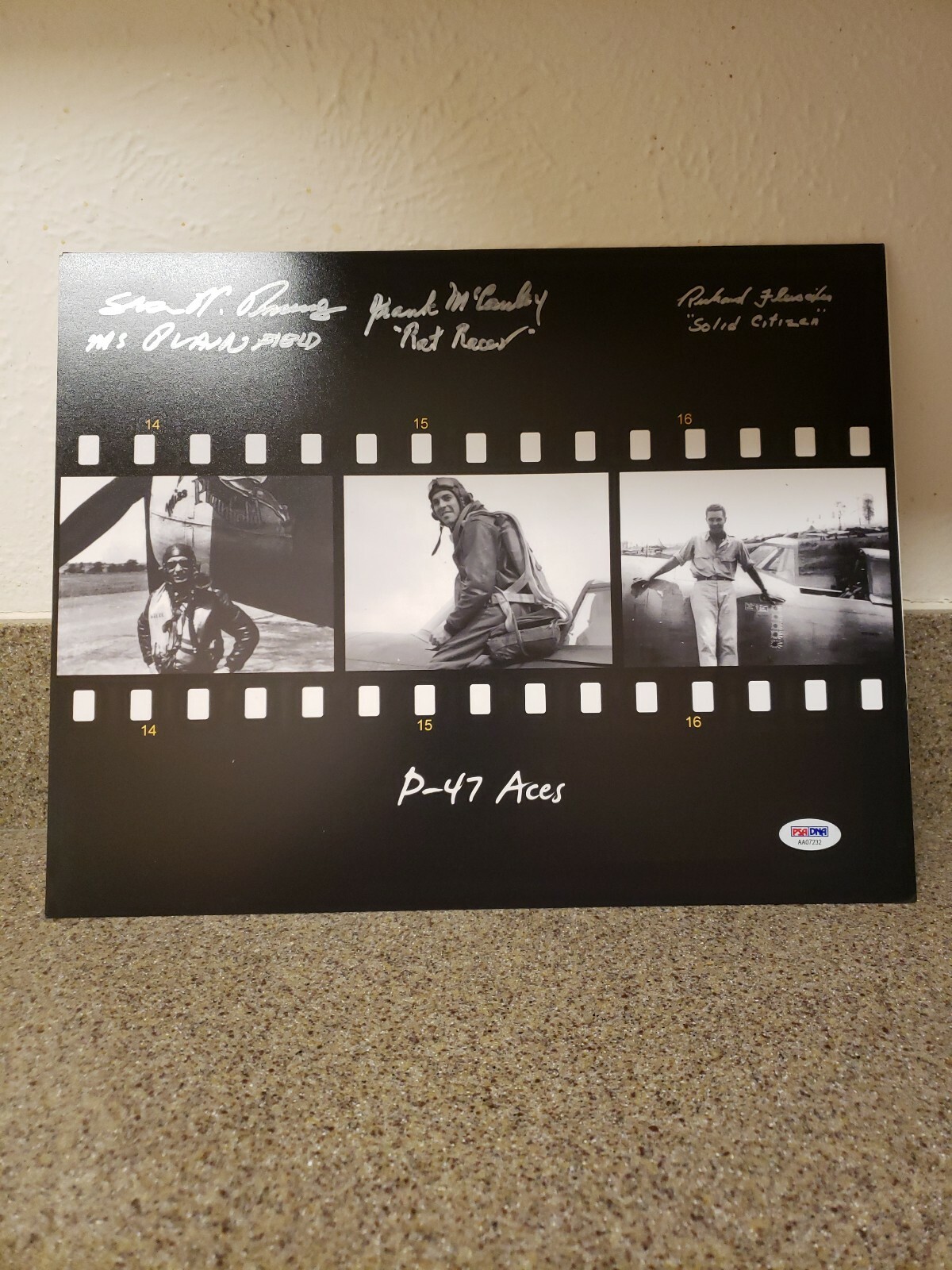🤑3 WORLD WAR II🤑P-47 ACES🤑SIGNED💥PHOTO💥WITH💥PSA💥LOA & 💥HOLOGRAM