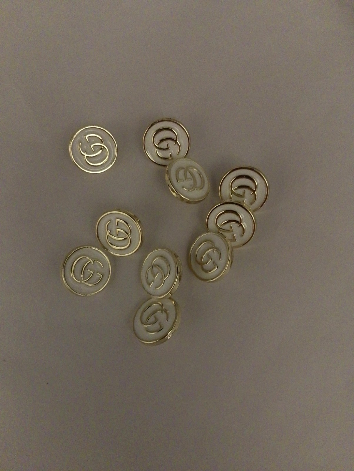 Small SET OF 10 GUCCI BUTTONS GG LOGO Vintage ROUND 12mm