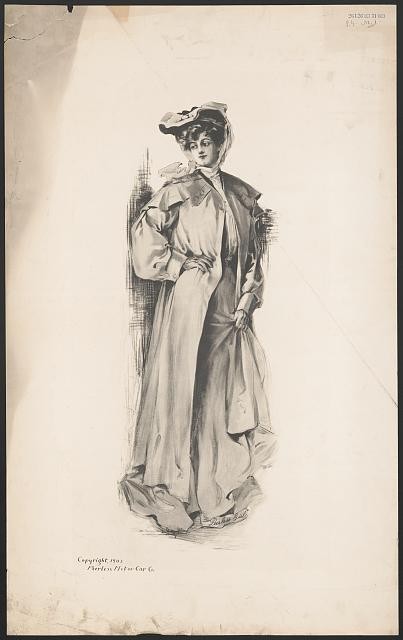 Photo:Peerless Girl Fashion Illustration 1910s Woman in Hat Gown Print