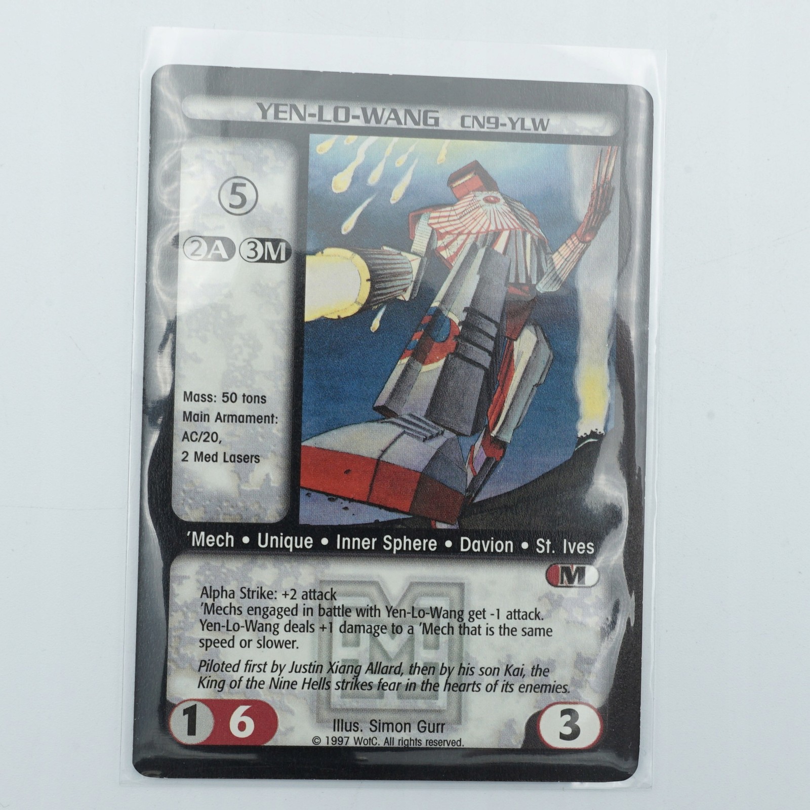 BattleTech CCG Trading Card Game Yen-Lo-Wang CN9-YLW vintage single card