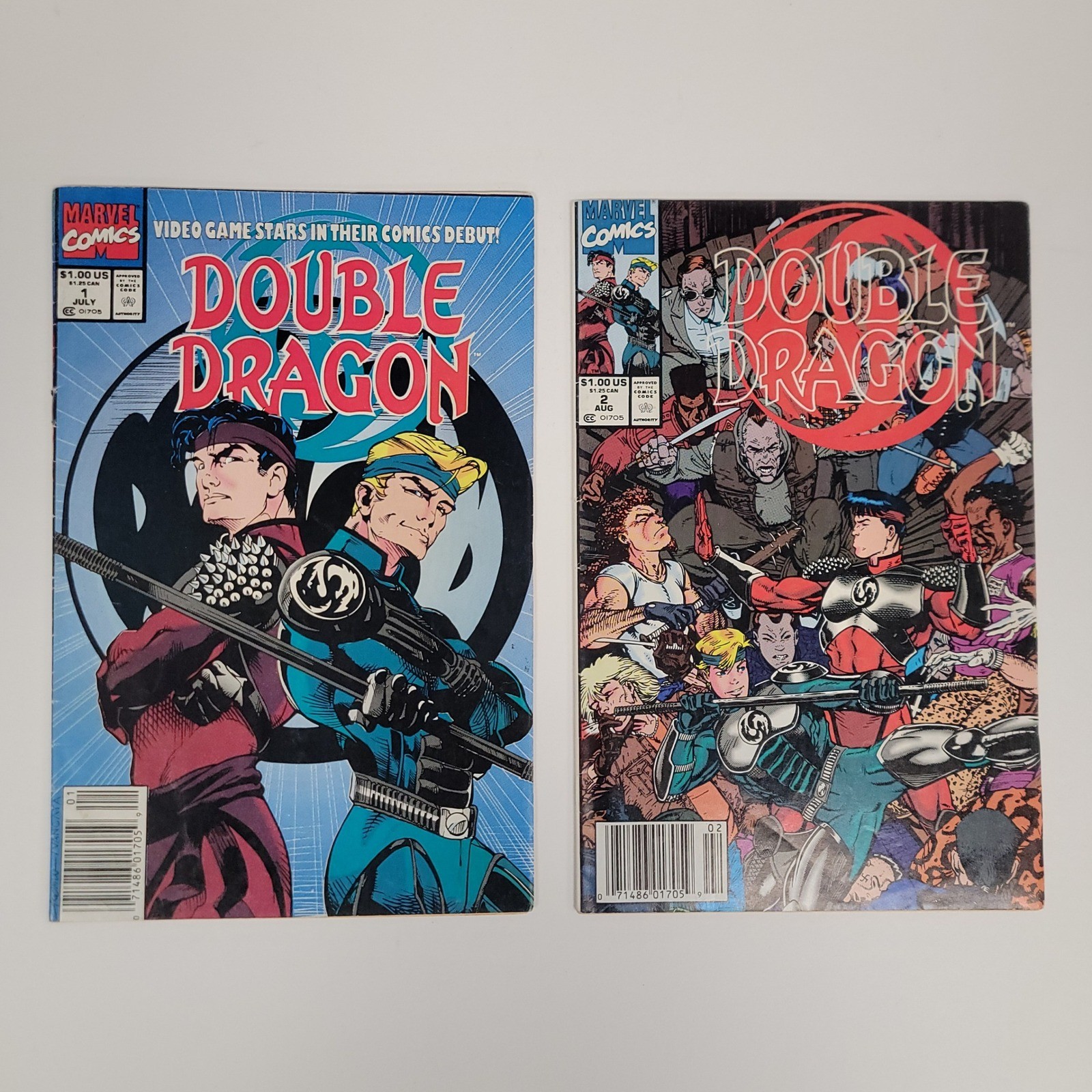 Double Dragon Marvel Comics Issues 1 & 2 Video Game Stars Debut Billy Jimmy Lee