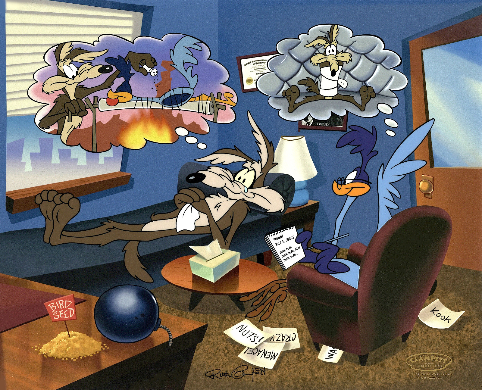 WB-Looney Tunes-Wile Coyote/Road Runner-Deep Thoughts-Limited Edition Cel