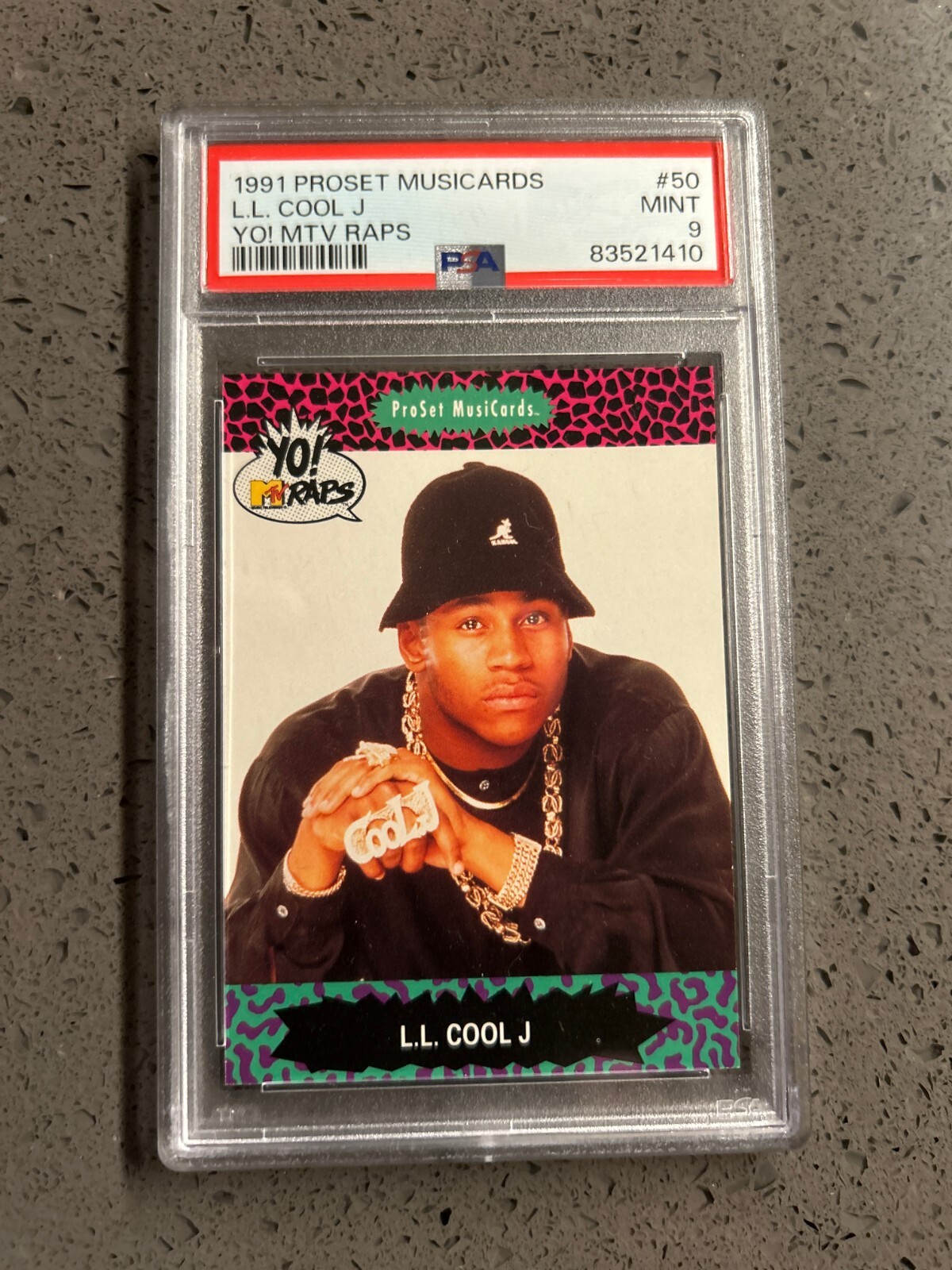 1991 ProSet MusiCards YO MTV Raps #50 L.L.Cool J PSA GRADED MINT 