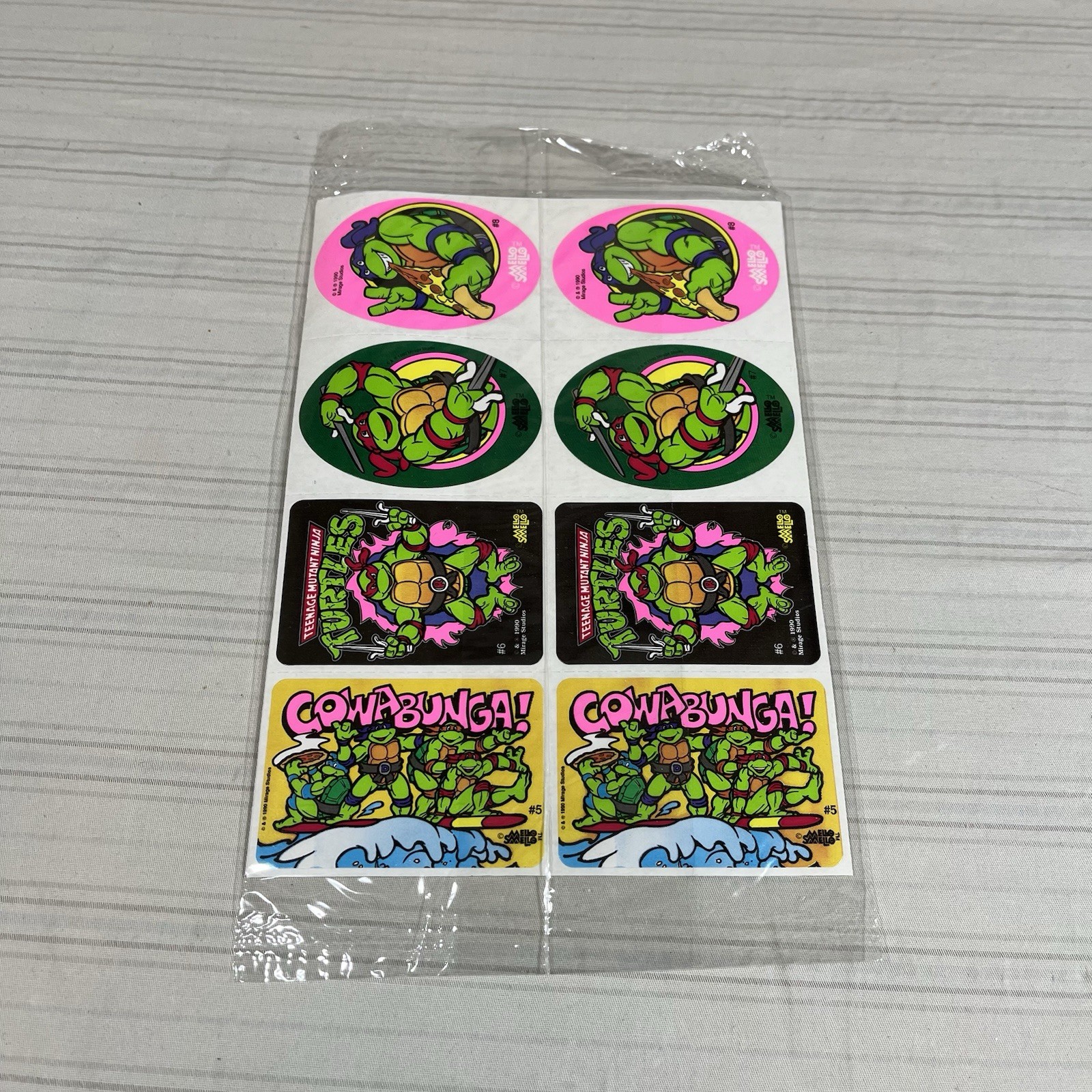 Teenage Mutant Ninja Turtles Stickers TMNT Mello Smello Vintage 1990 SEALED