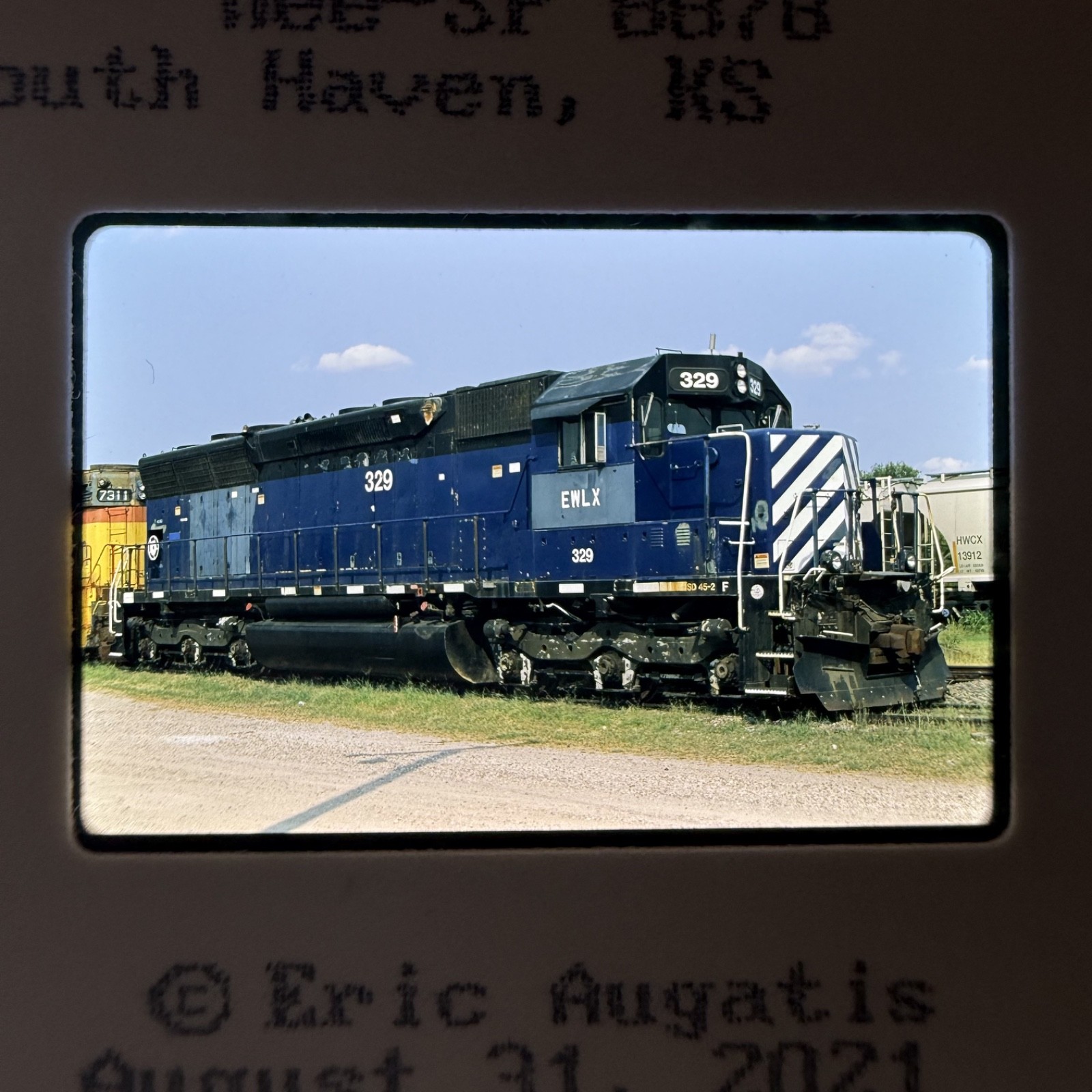 Original Fujichrome roster Everywhere West Leas. EWLX 329 SD45-3, nee-SP 8878(?)