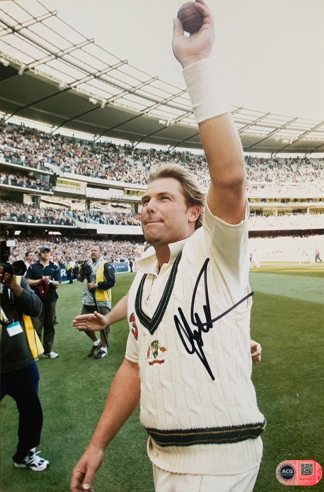 Shane Warne signed 12x8 photo S ACG CERTIFIED RACC Trusted Seller ACGCert COA