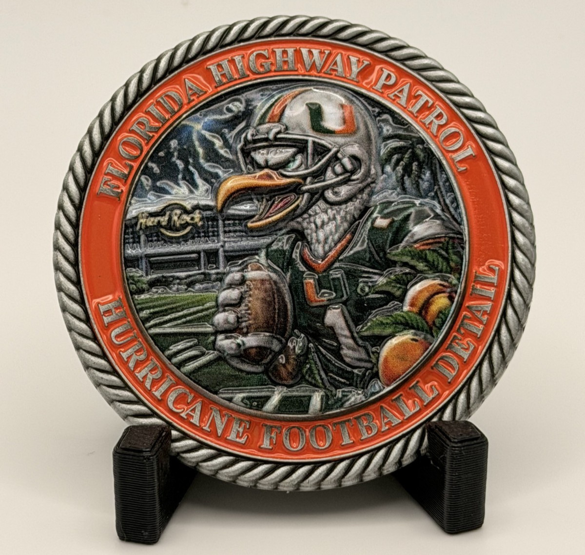 🏈 Sought After - FHP Troop Miami Hurricanes Football Detail Challenge Coin