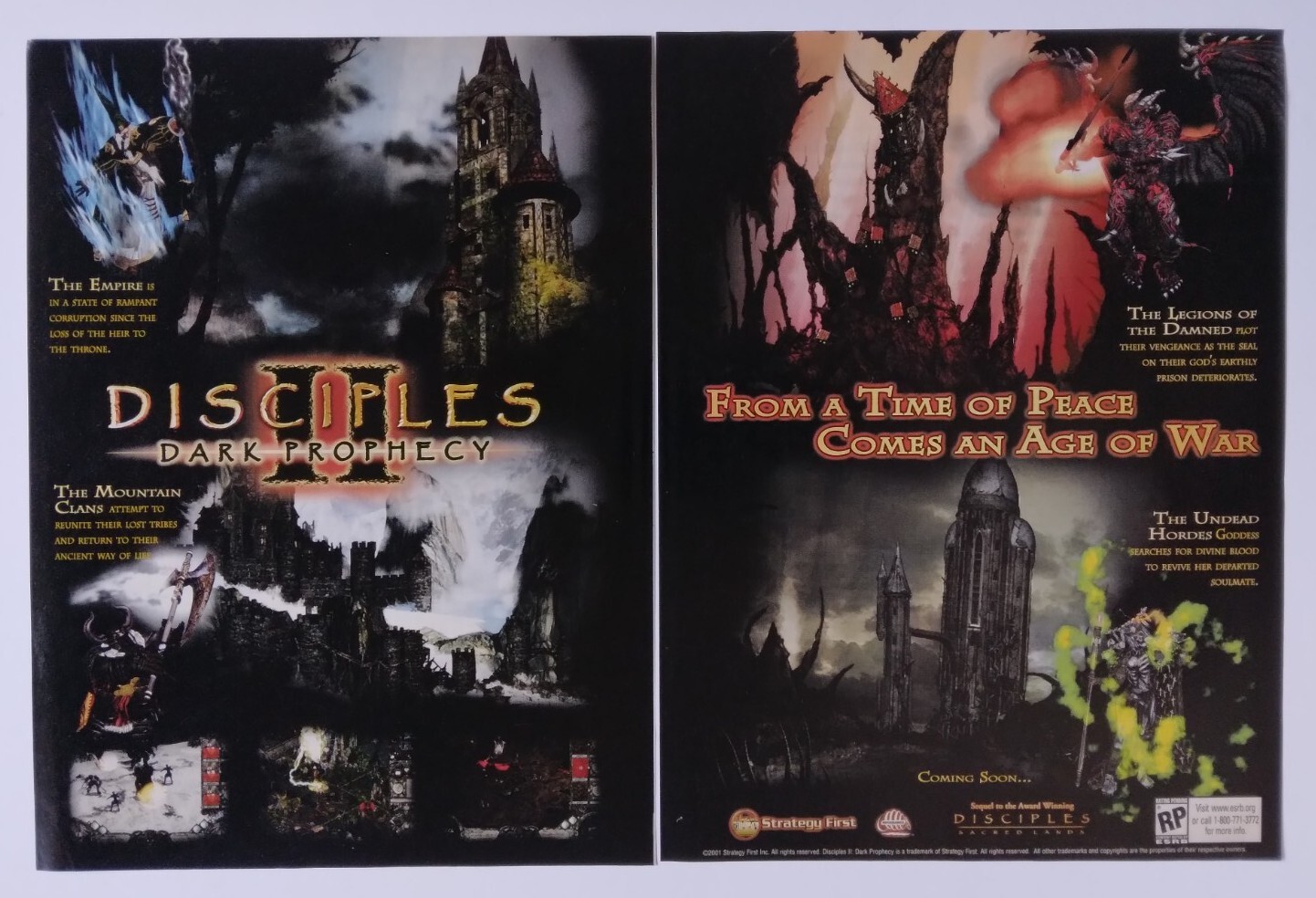 Disciples II 2: Dark Prophecy PC 2002 Video Game Print Ad/Poster Big Box RPG Art