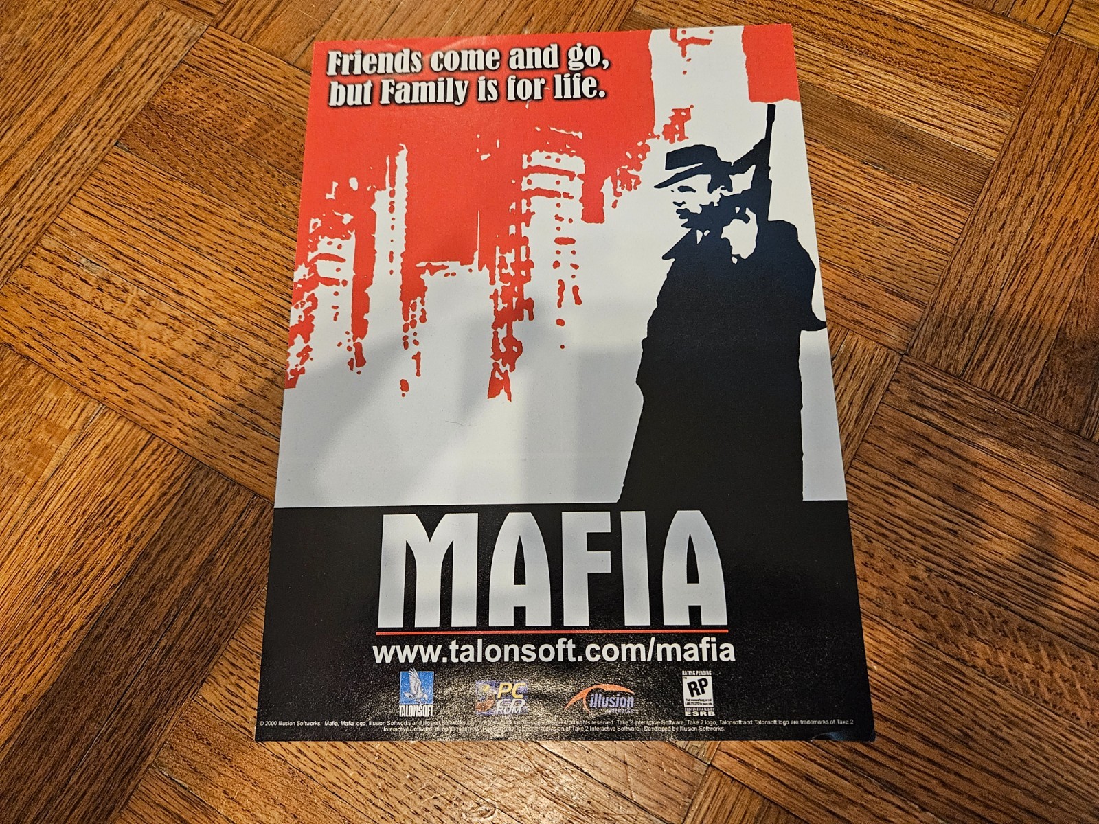 Mafia PC Original 2001 Ad Authentic Godfather Organized Crime Video Game Promo