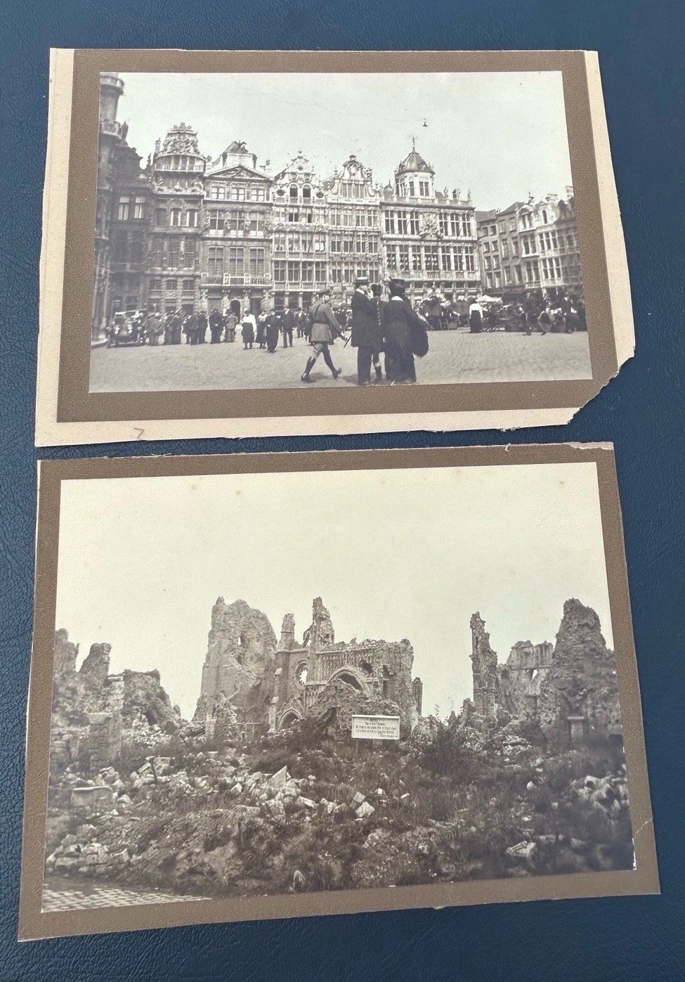 WWI ERA ORIGINAL Bruxelles La Grand'Place Belgium & Ruins Photos German Soldier
