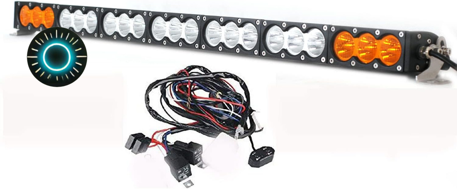 38 Inch 210w Amber White Led Light Bar Off-Road Single Row Combo 40 inch(210W)