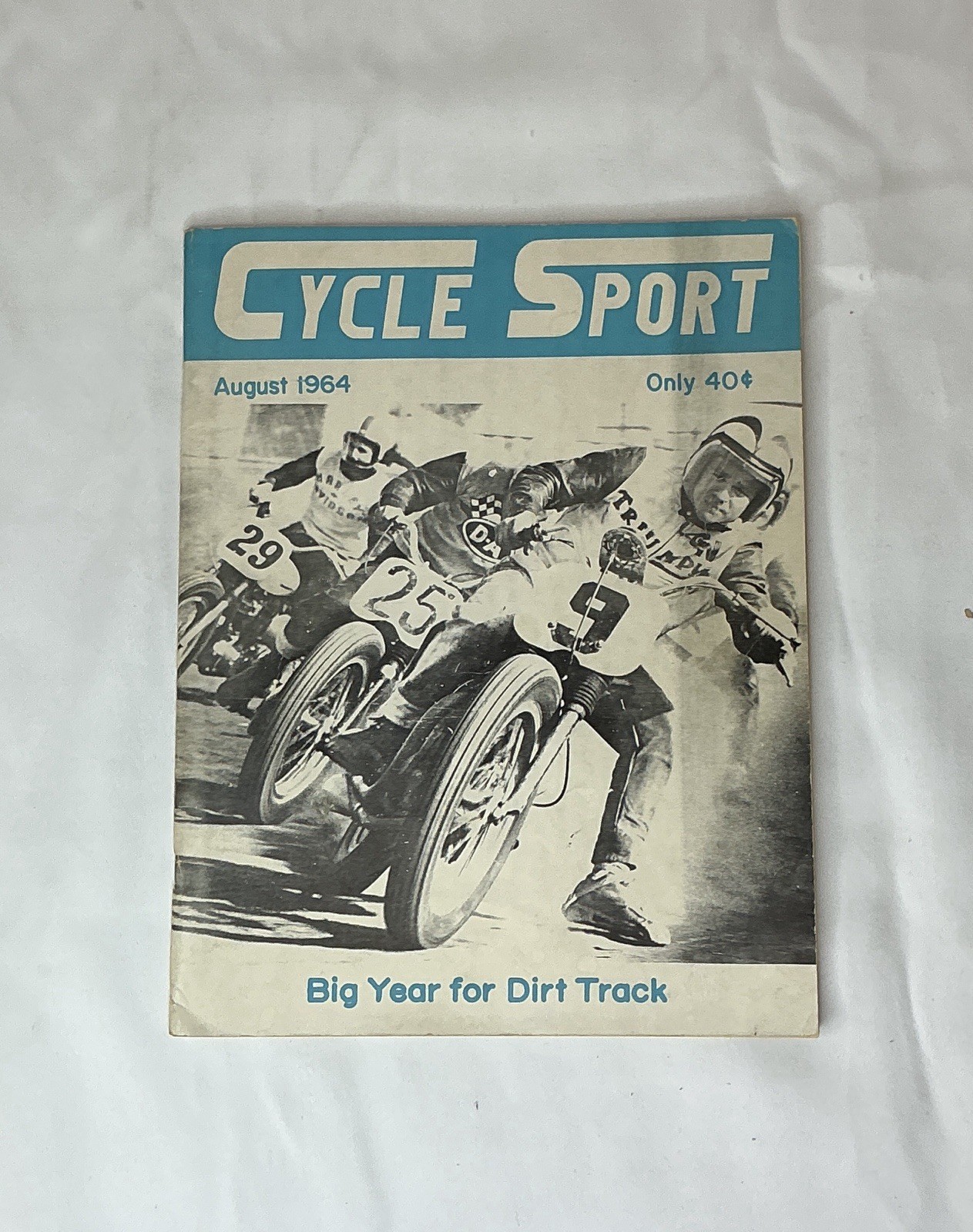Vintage August 1964 Cycle Sport Magazine Motorcycle Dirt Track Racing Triumph