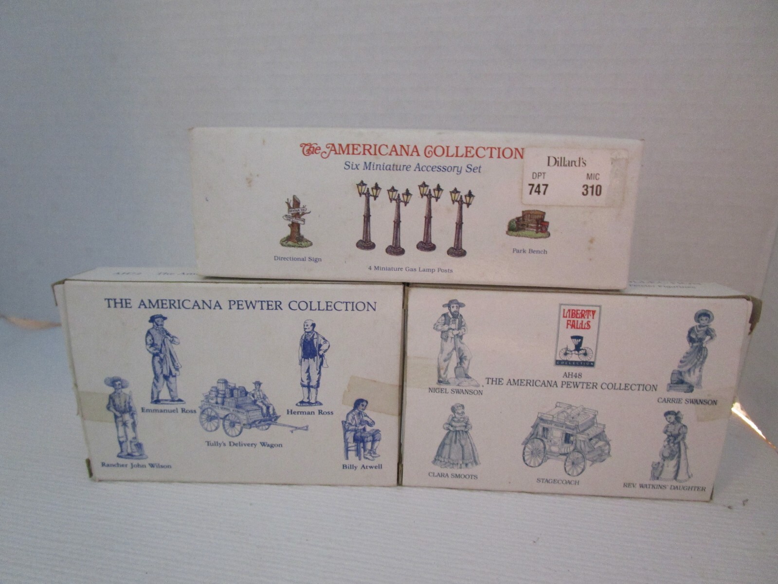 The Americana Pewter Collection 2 Sets Plus Cast Iron Accessory Set in Boxes