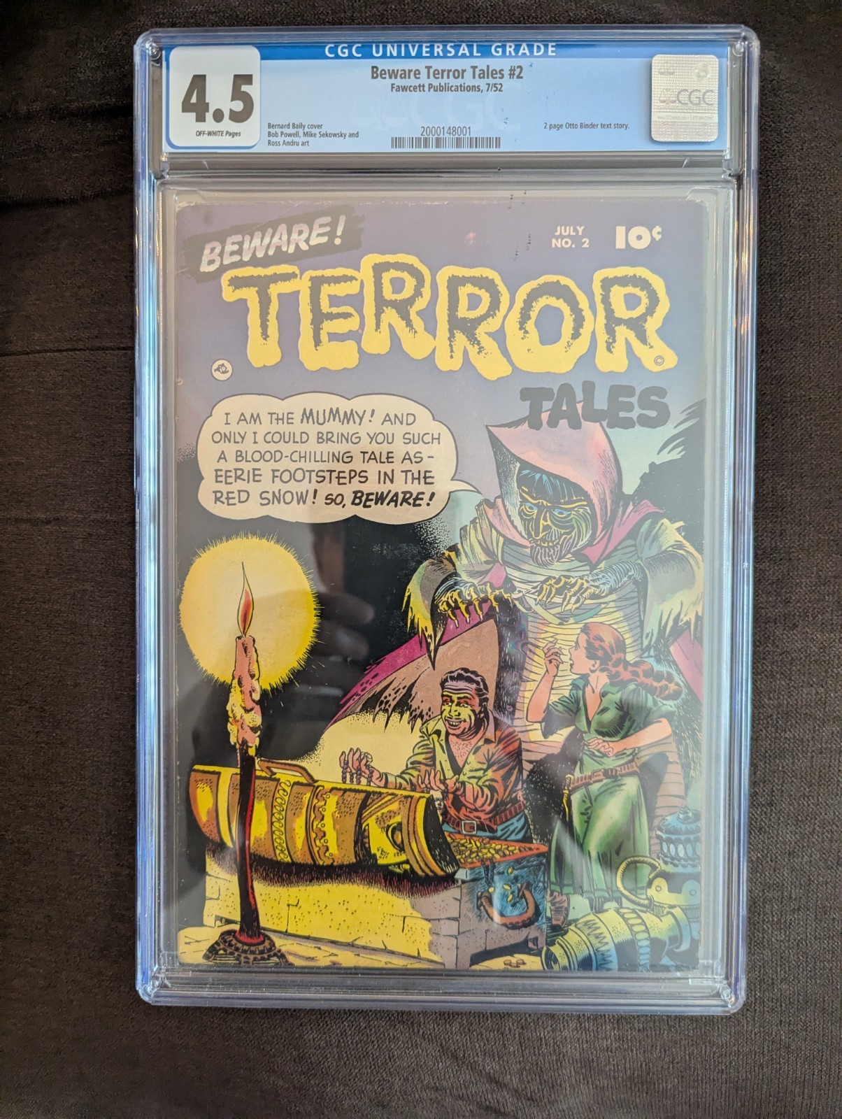 BEWARE TERROR TALES 2 CGC 4.5 OW   GREAT PRECODE HORROR B. BAILY COVER