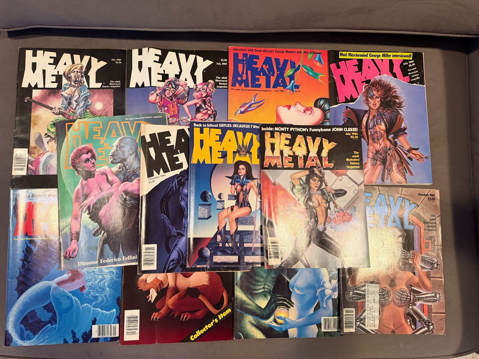 Heavy Metal Mag 1985 Lot of 6 & 1984 Lot of 4 & Oct 1981 & Bride of Heavy Metal