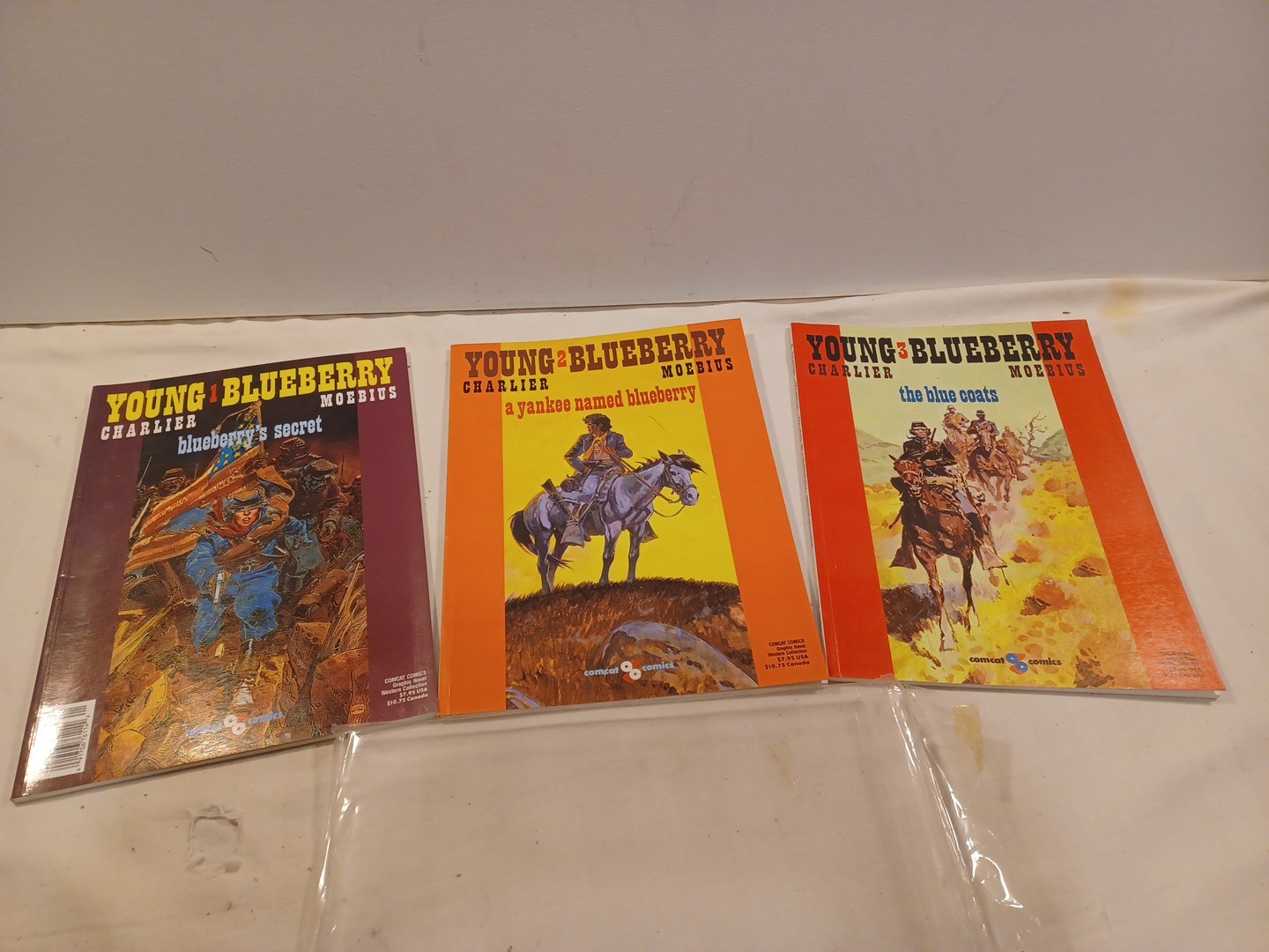 YOUNG BLUEBERRY VOL. 1-3, SECRET, YANKEE, BLUE COATS BY CHARLIER & MOEBIUS