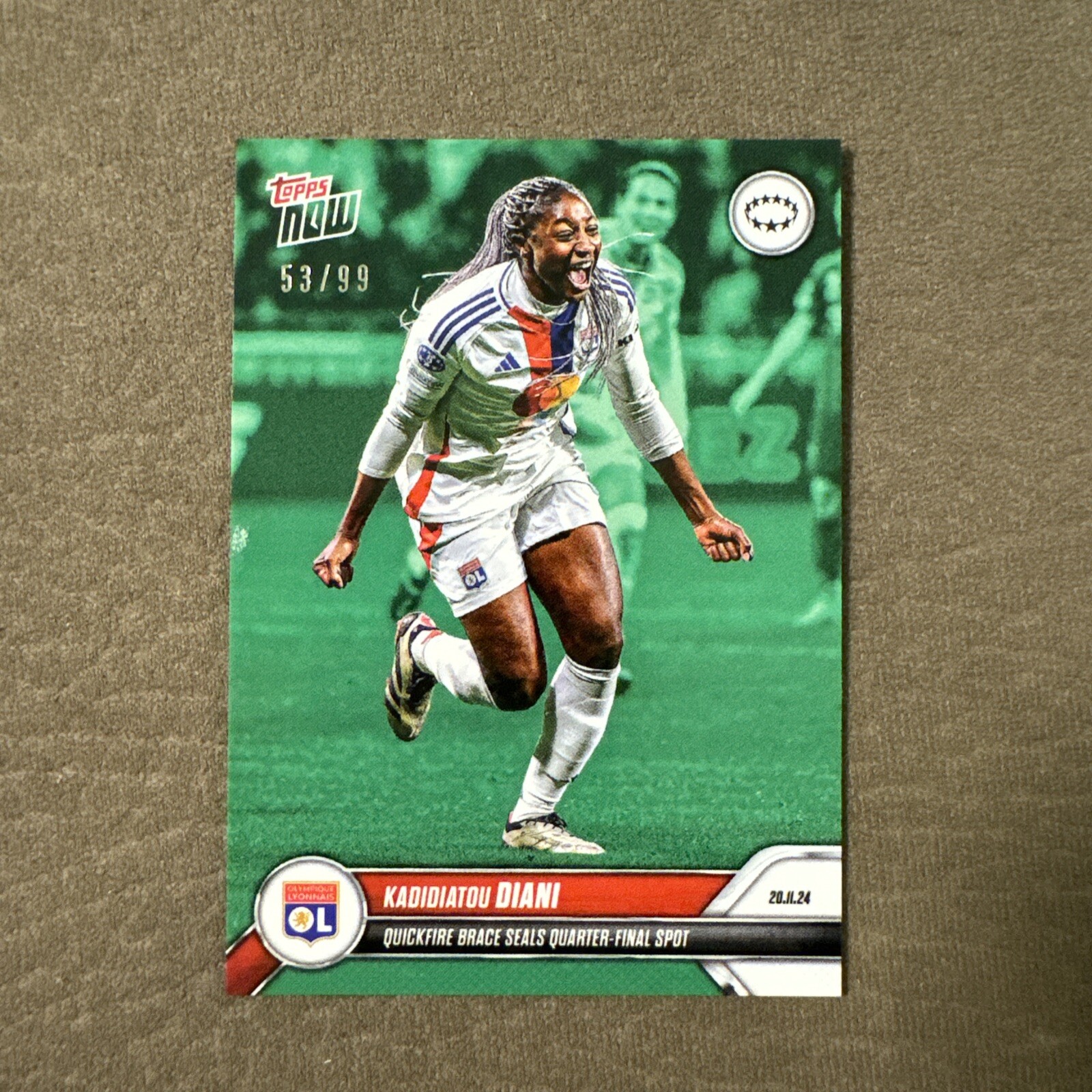 TOPPS NOW 24-2025 UWCL #11 KADIDIATOU DIANI OLYMPIQUE LYONNAIS PARALLEL /99