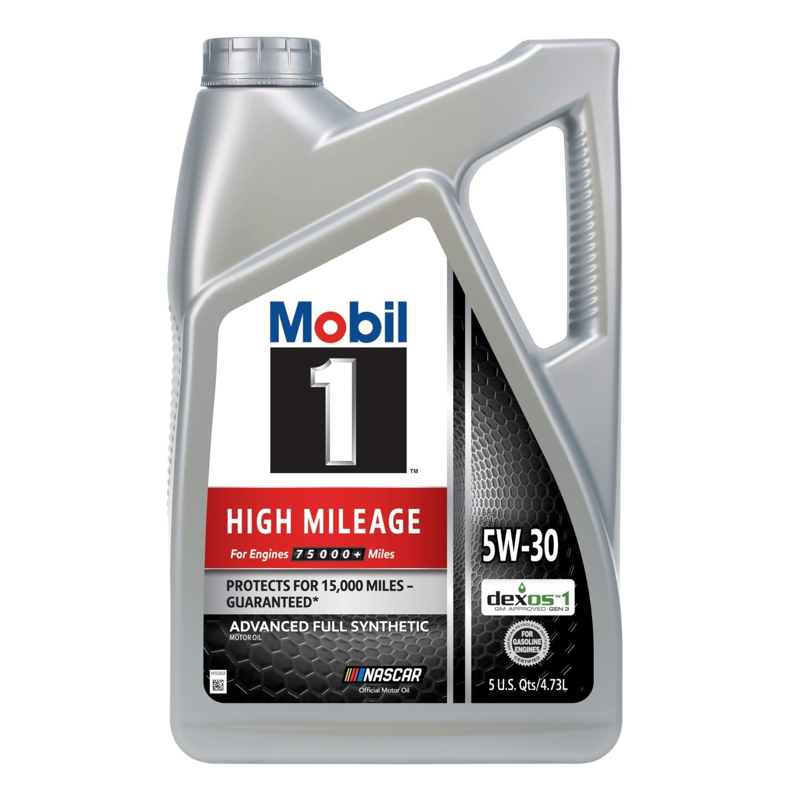 Mobil 1 High Mileage Full Synthetic Motor Oil 5W-30, 5 Quart