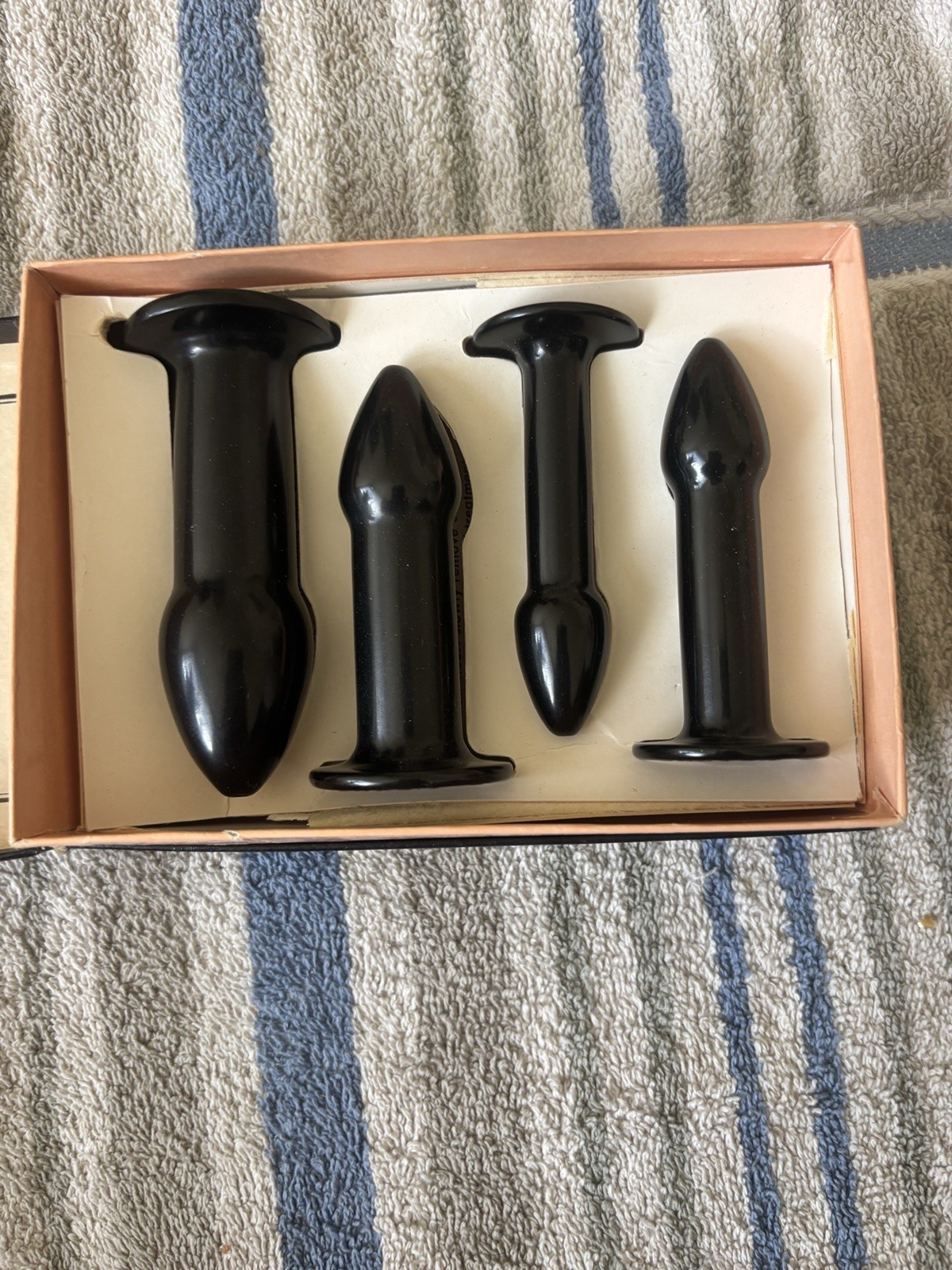 Vintage Young's Improved Dilators Set 4 Black Bakelite Medical Quackery BoxPaper