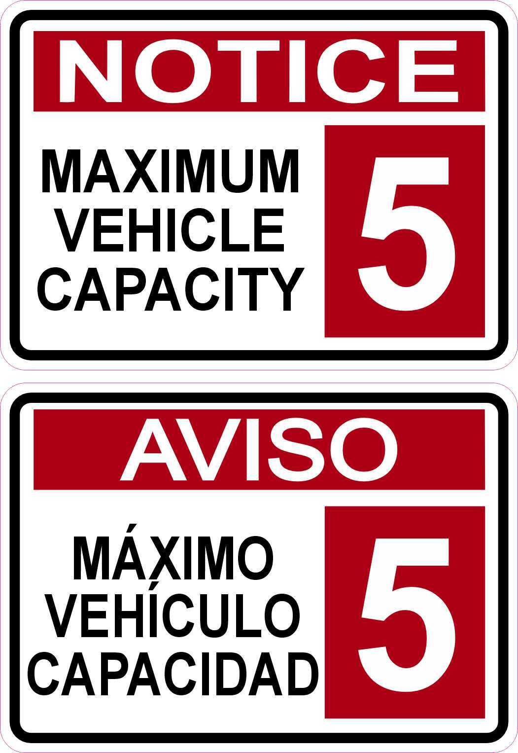 StickerTalk Maximum Capacity 5 English and Spanish Stickers, 3.5 inches x 2.5...
