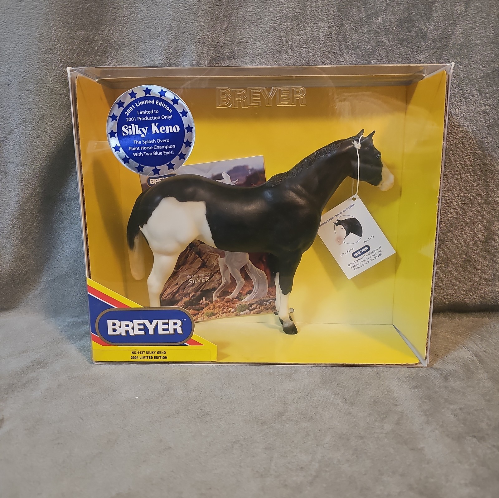Vintage Breyer Silky Keno #1127 Overo 2001 LE Two Blue Eyes Horse Model