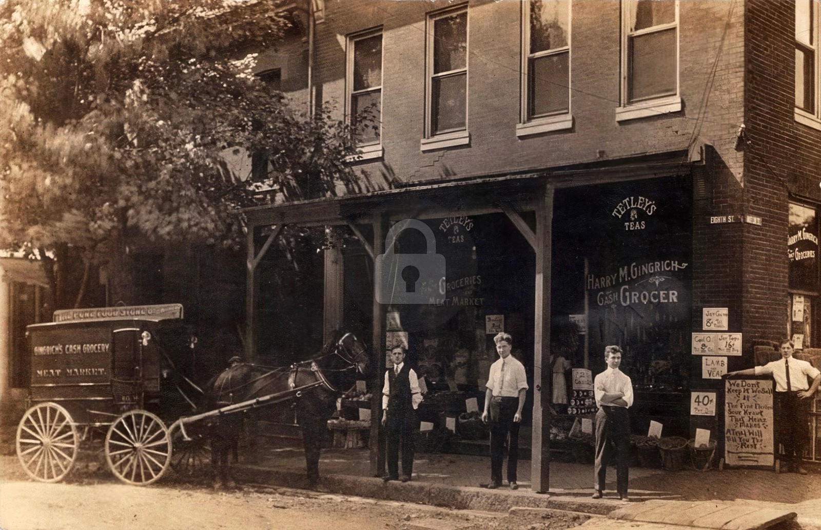 Lebanon PA Cash Grocery Store Delivery Wagon RPPC Photo Postcard COPY
