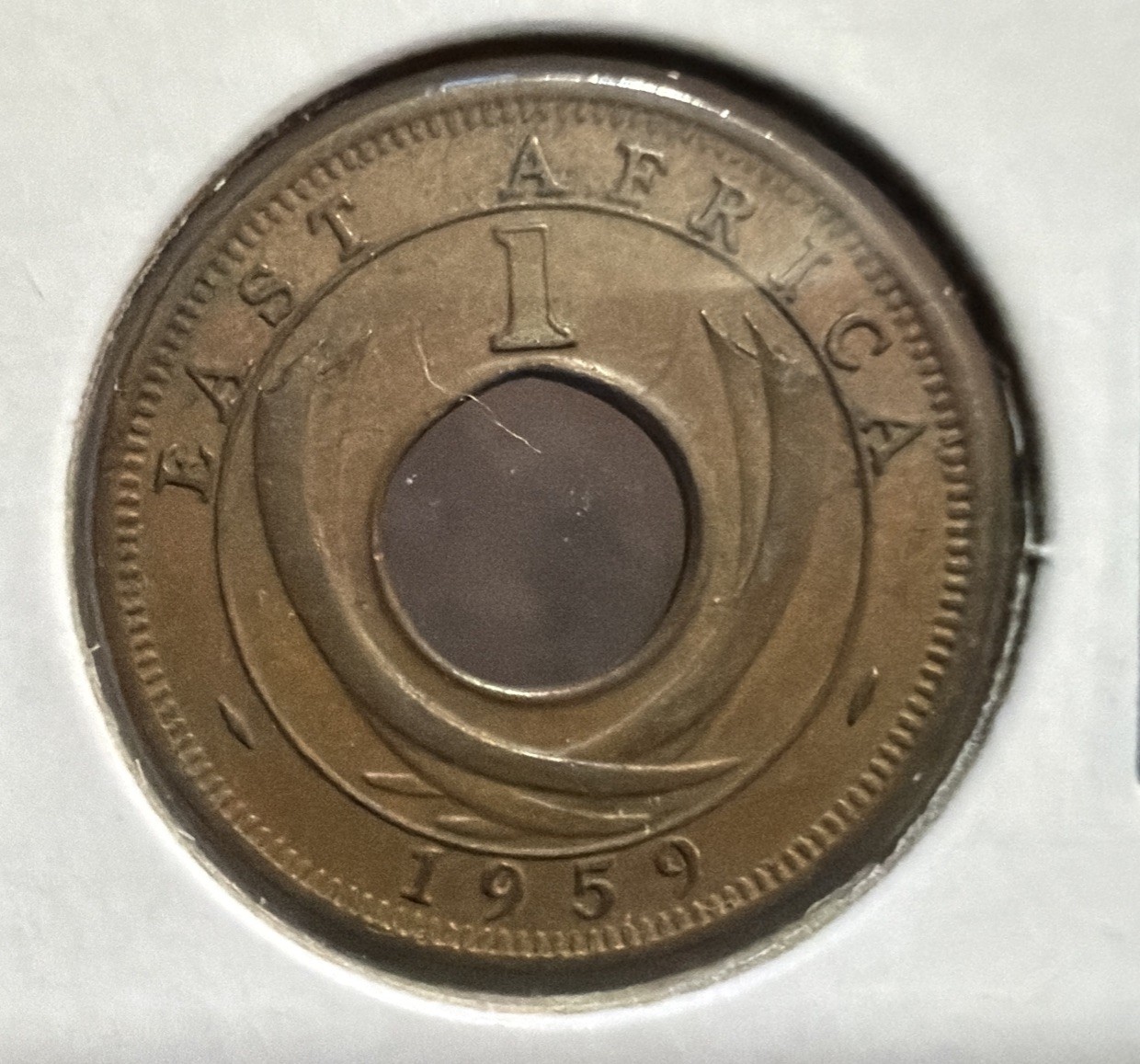 1959 East Africa 1 Cent Bronze Coin-20MM-KM#35