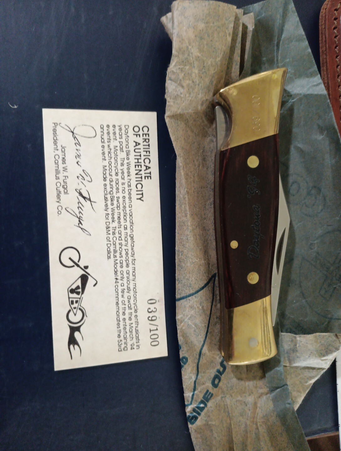  New Camillus #4 Hunter Knife Box Papers Limited Edition#039 Daytona 94 USA 🇺🇸