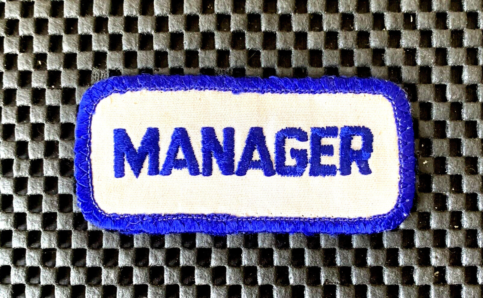 MANAGER EMBROIDERED SEW ON PATCH UNIFORM NAME TITLE 3 1/4