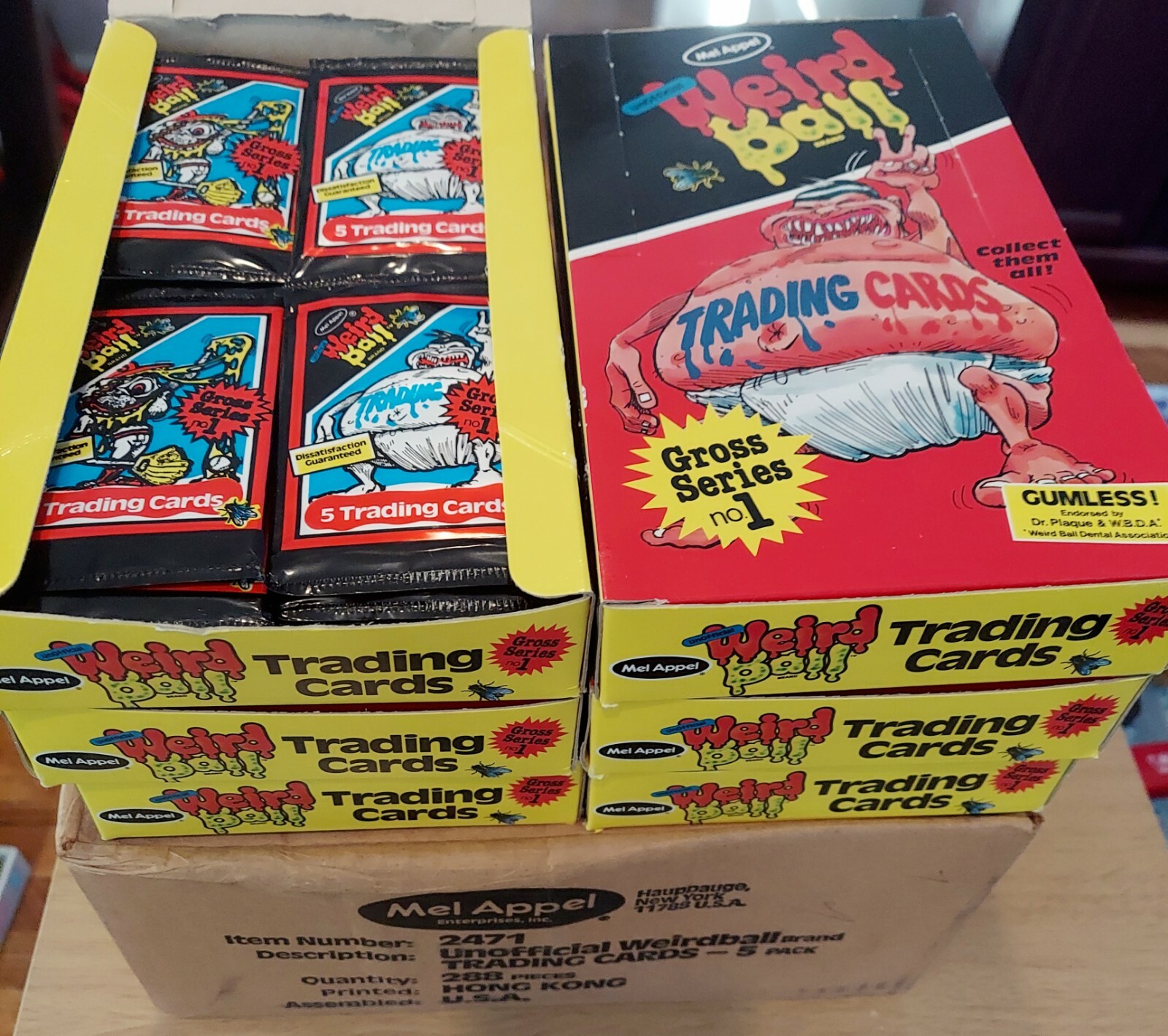 FULL BOX: 1986 Weird Ball Cards Series 1 Mel Appel (48 SEALED PACKS) GPK PARODY