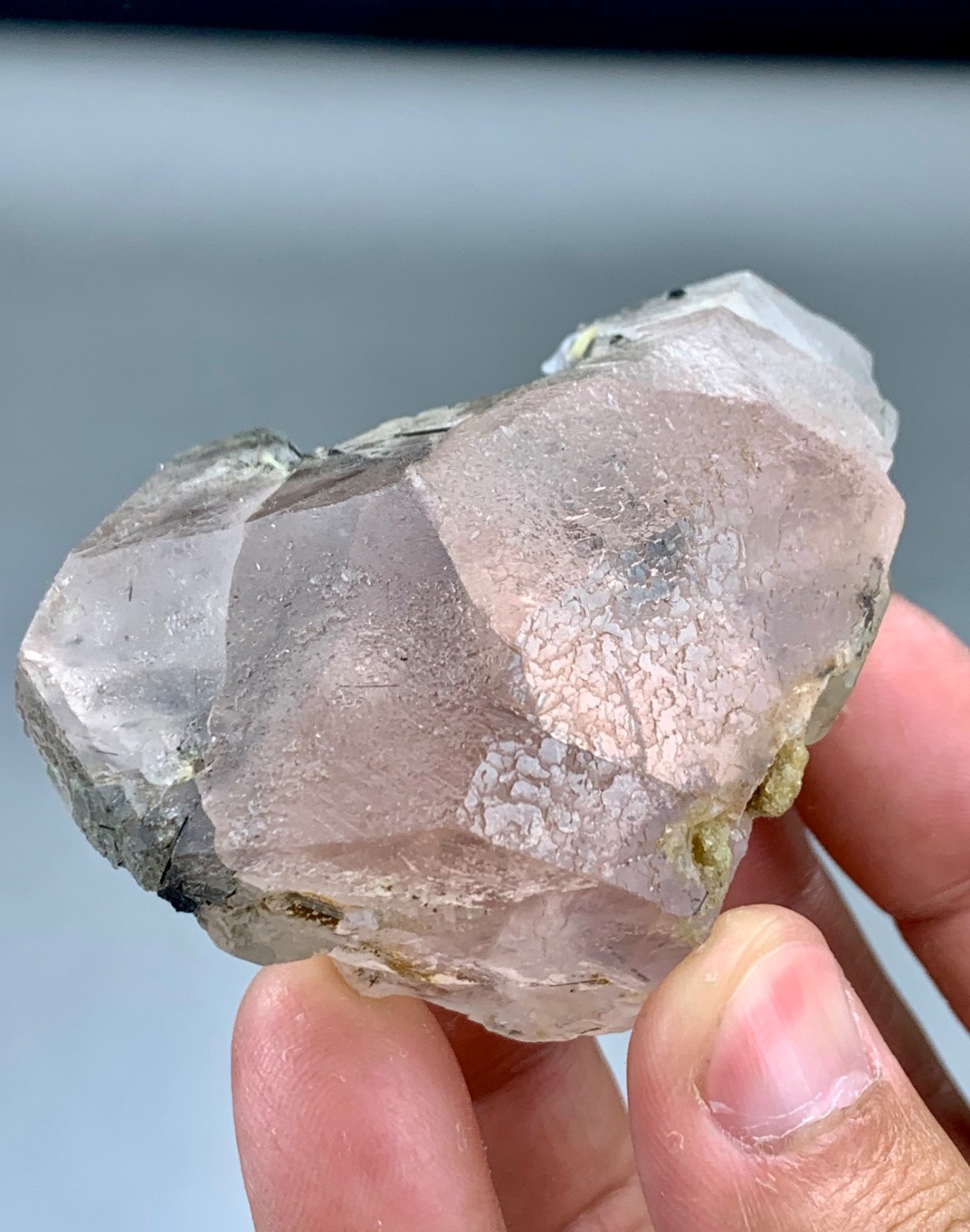 178gram Natural Pink Stepped Growth Patterns Fluorite Crystal From Pakistan