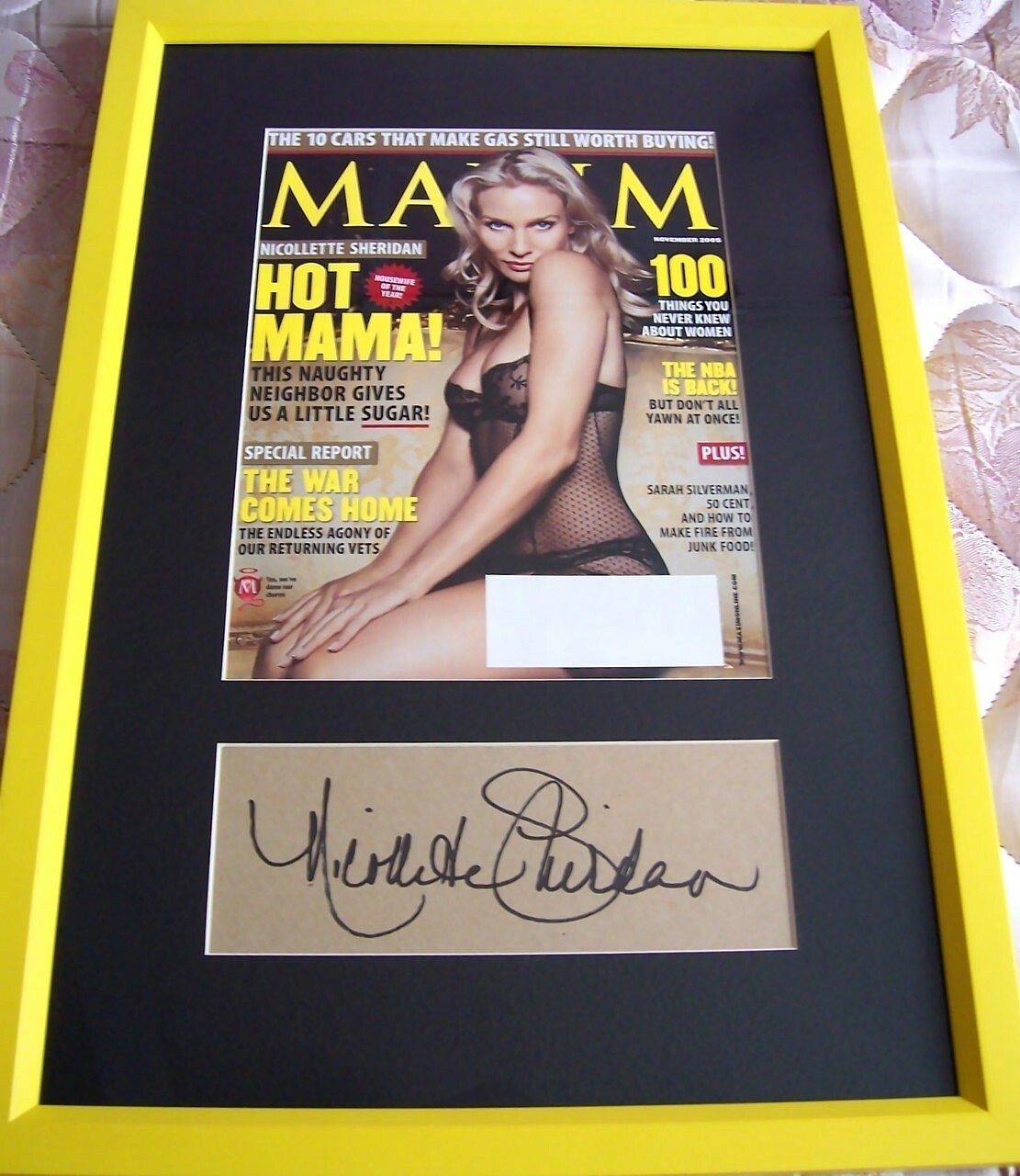 Nicollette Sheridan signed autograph framed Maxim cover JSA Desperate Housewives