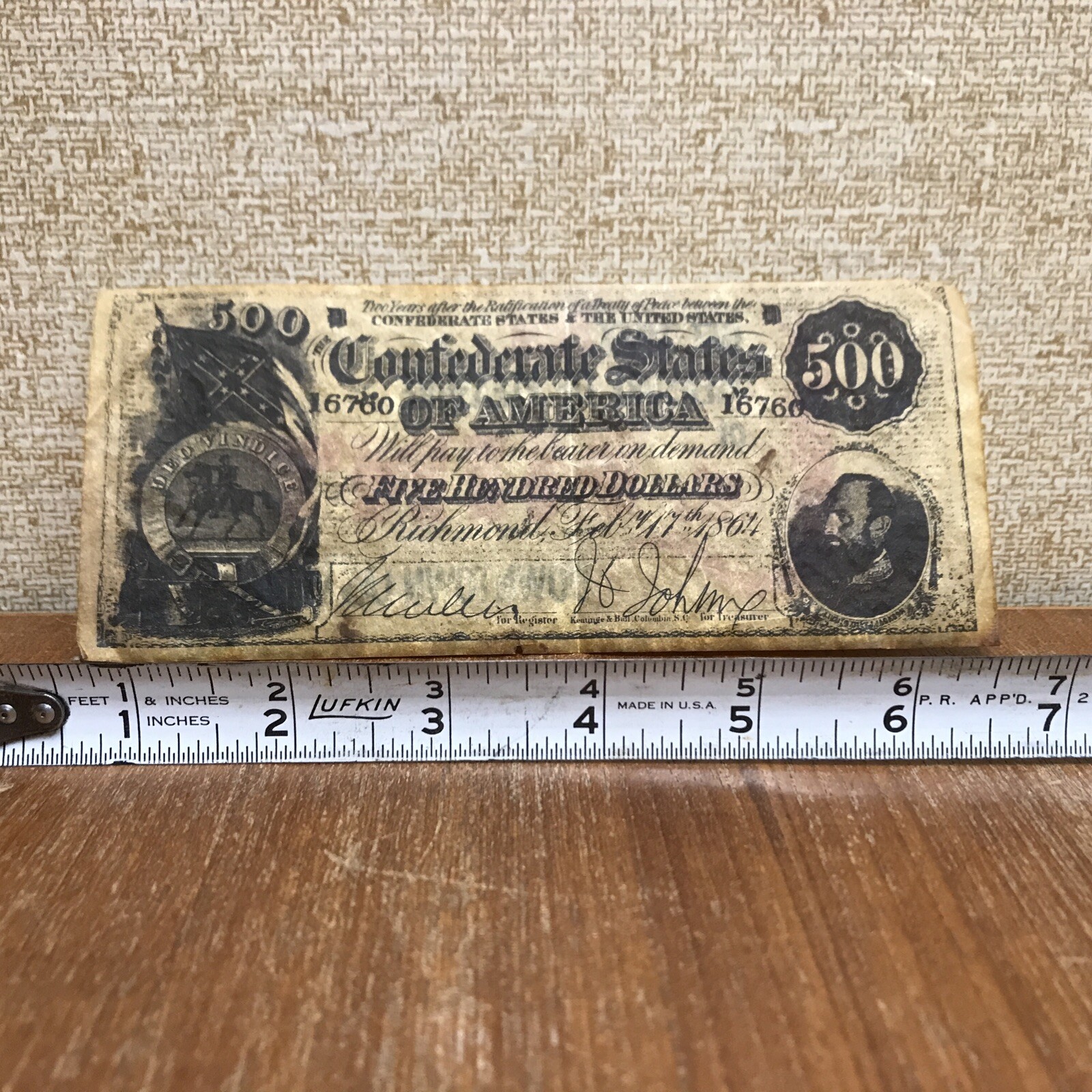 Extremely Rare Las Vegas Mint Hotel Casino $500 Confederate Advertising Note