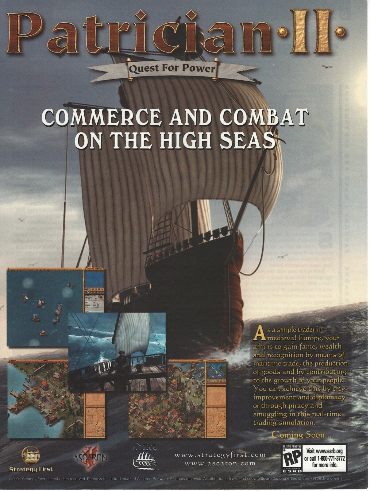 Patrician II: Quest For Power Print Ad/Poster Art PC Small Box (A)