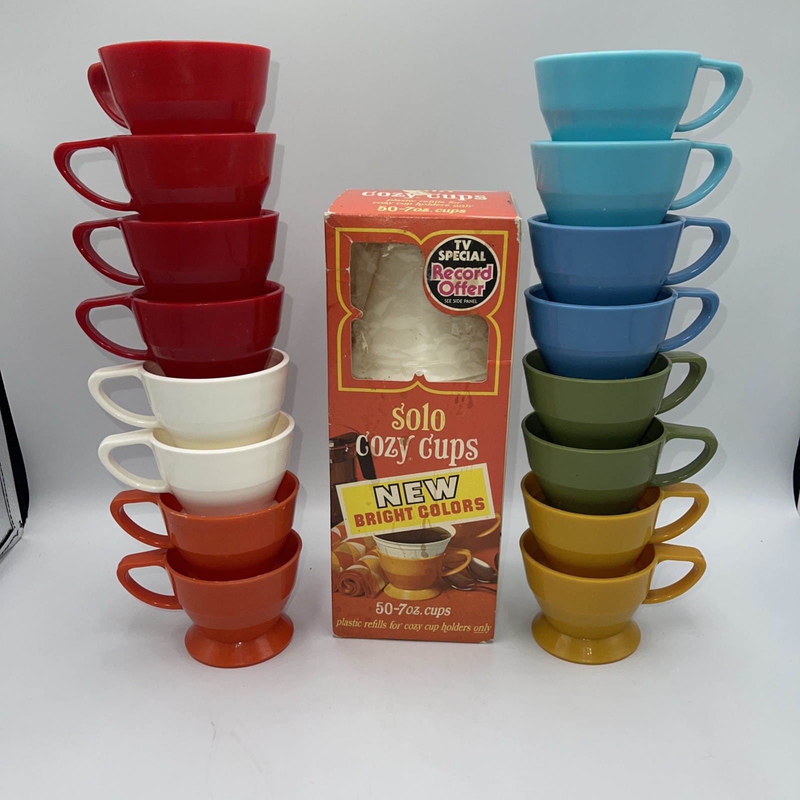 Vintage Solo Cozy Cup Holders Handles #68 & 68A Retro Refill Solo Cups Lot Of 16