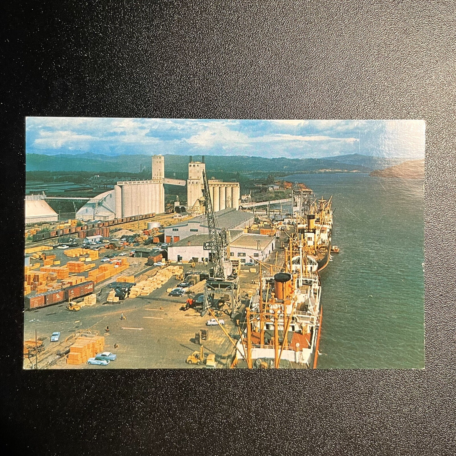 Postcard PORT OF LONGVIEW Columbia River Ships Freight Port Dock Washington