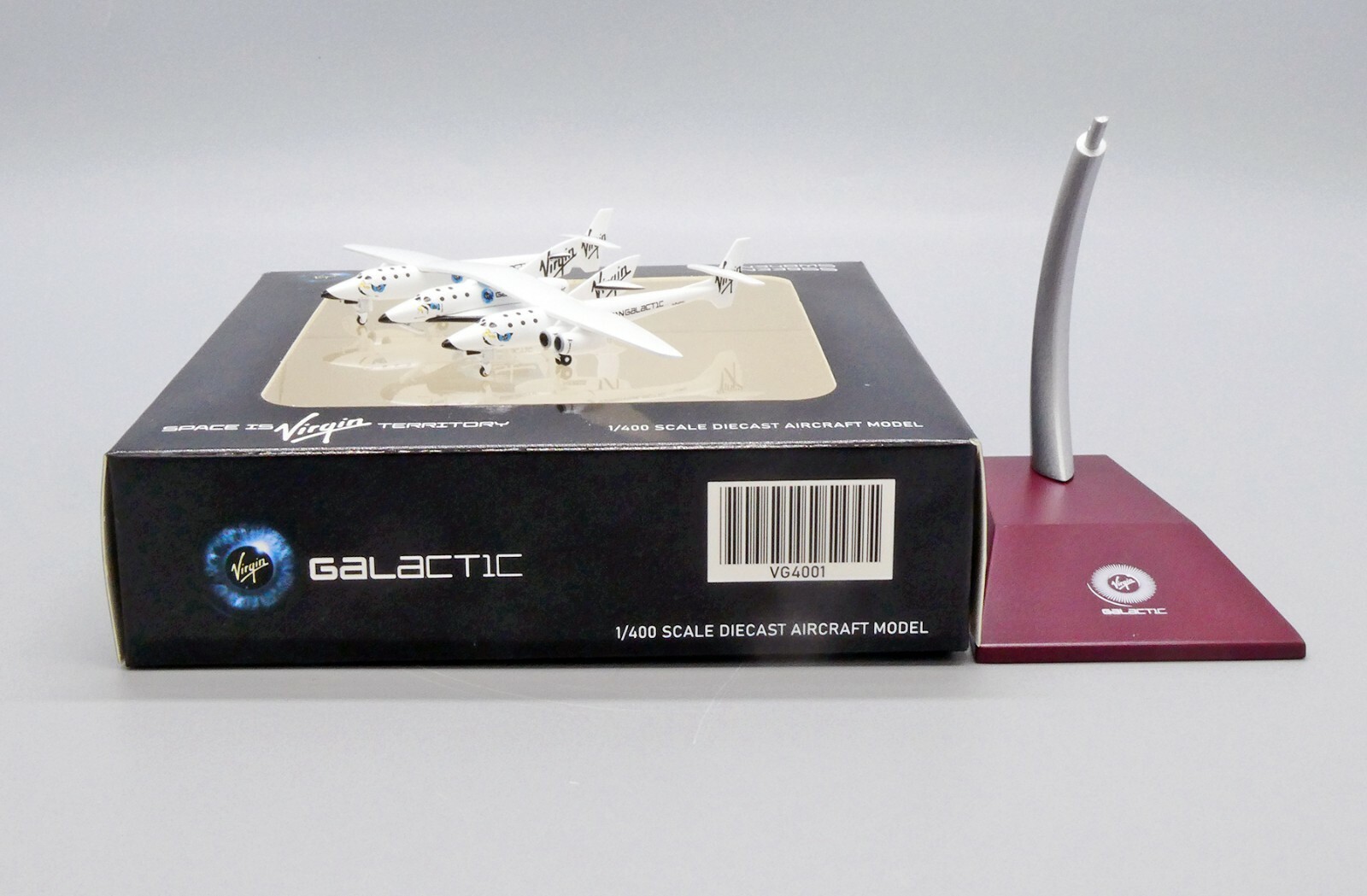 Virgin Galactic Spaceship Scale 1:400 Diecast Models With Stand    VG4001