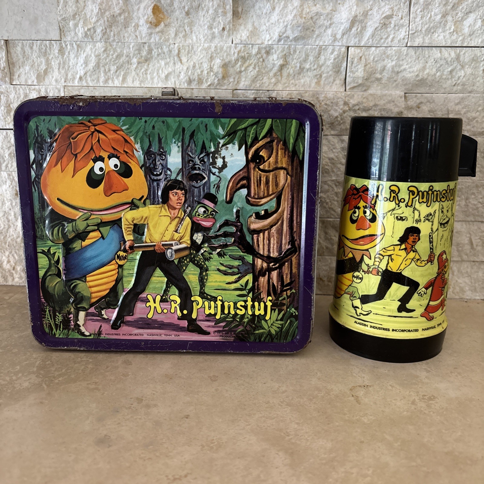 Vtg H.R. Pufnstuf Metal Lunchbox with Thermos 1970 Aladdin Industries RARE READ