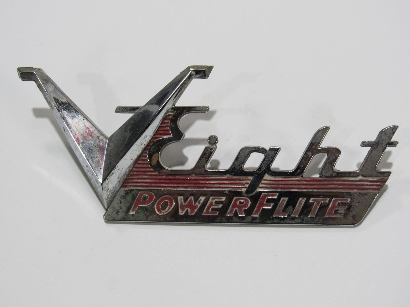 VTG RARE 1953-54 Dodge V Eight Powerflite Trunk Emblem Badge V8 Care Metal Mopar