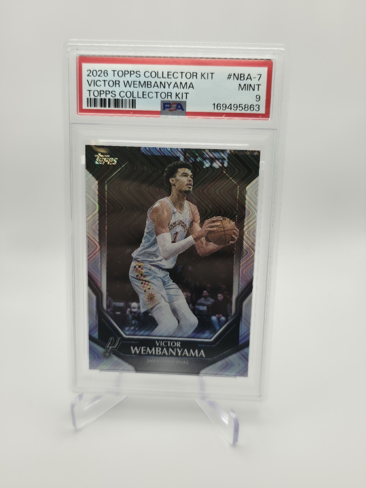 2026 TOPPS COLLECTORS KIT #NBA-7 VICTOR WEMBANYAMA PSA 9 Wave Basketball Card
